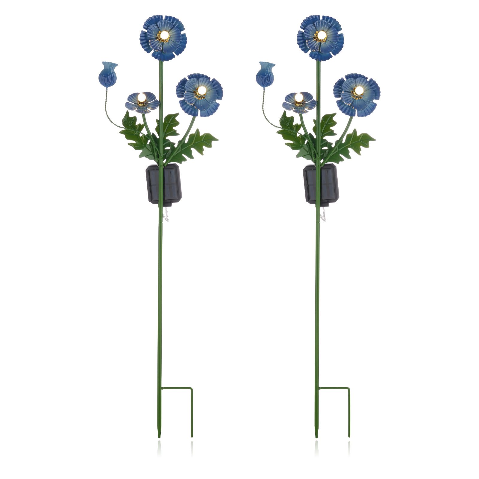 Outlet Garden Stories Colour Splash Set of 2 Poppy Stake Lights