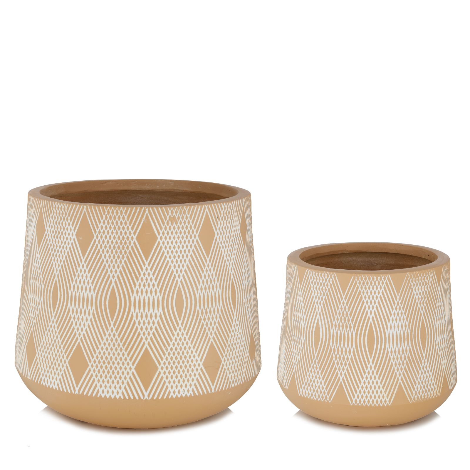 Outlet Sara Davies Set of 2 Plant Pots with Geometric Pattern