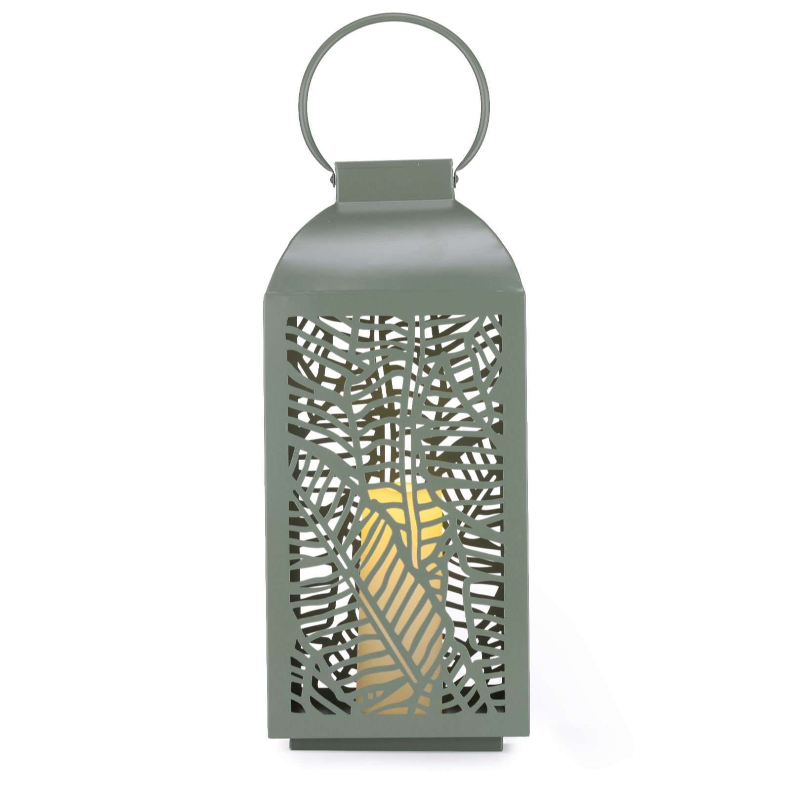 Garden Stories Large Metal Outdoor Lantern with LED Candle