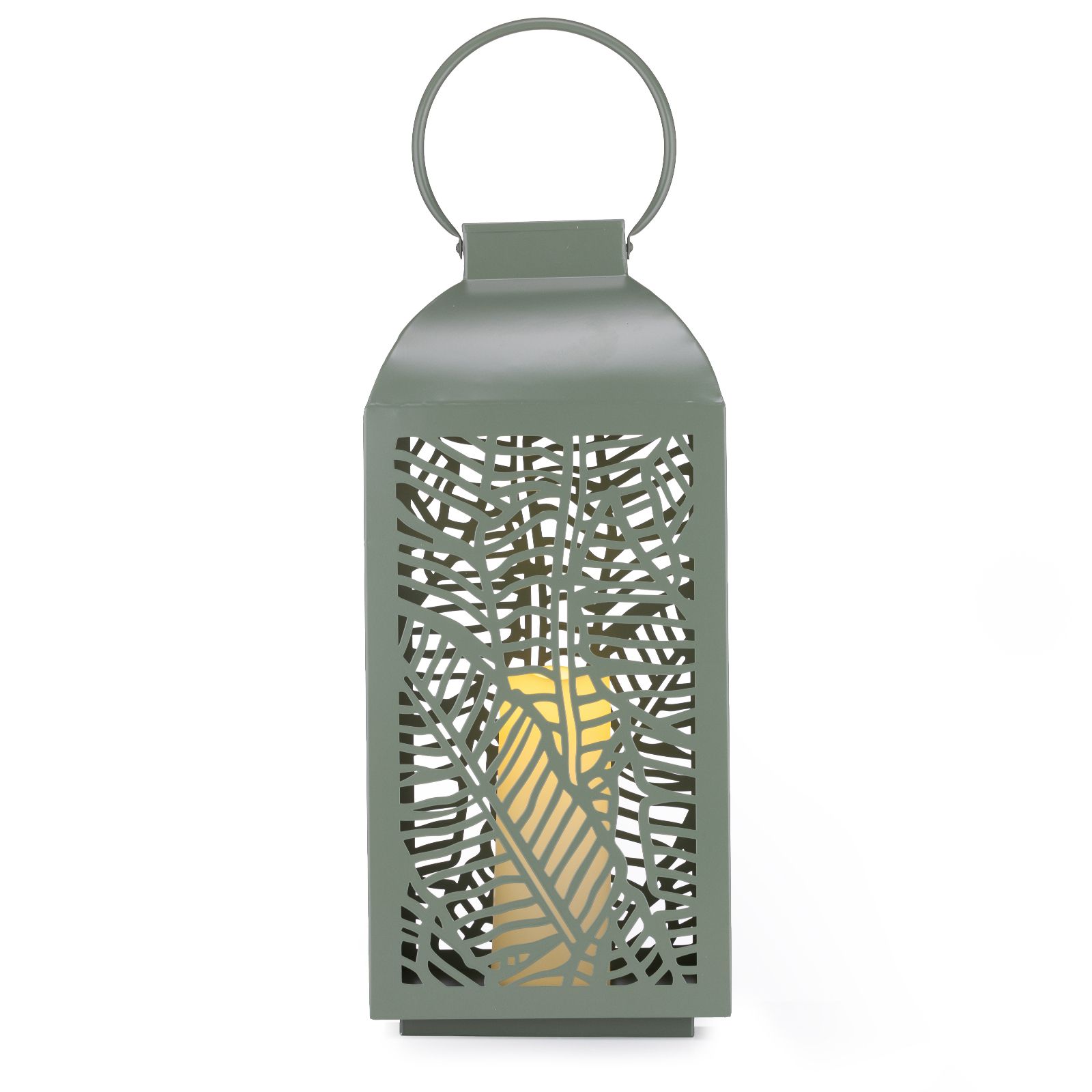 Garden Stories Large Metal Outdoor Lantern with LED Candle