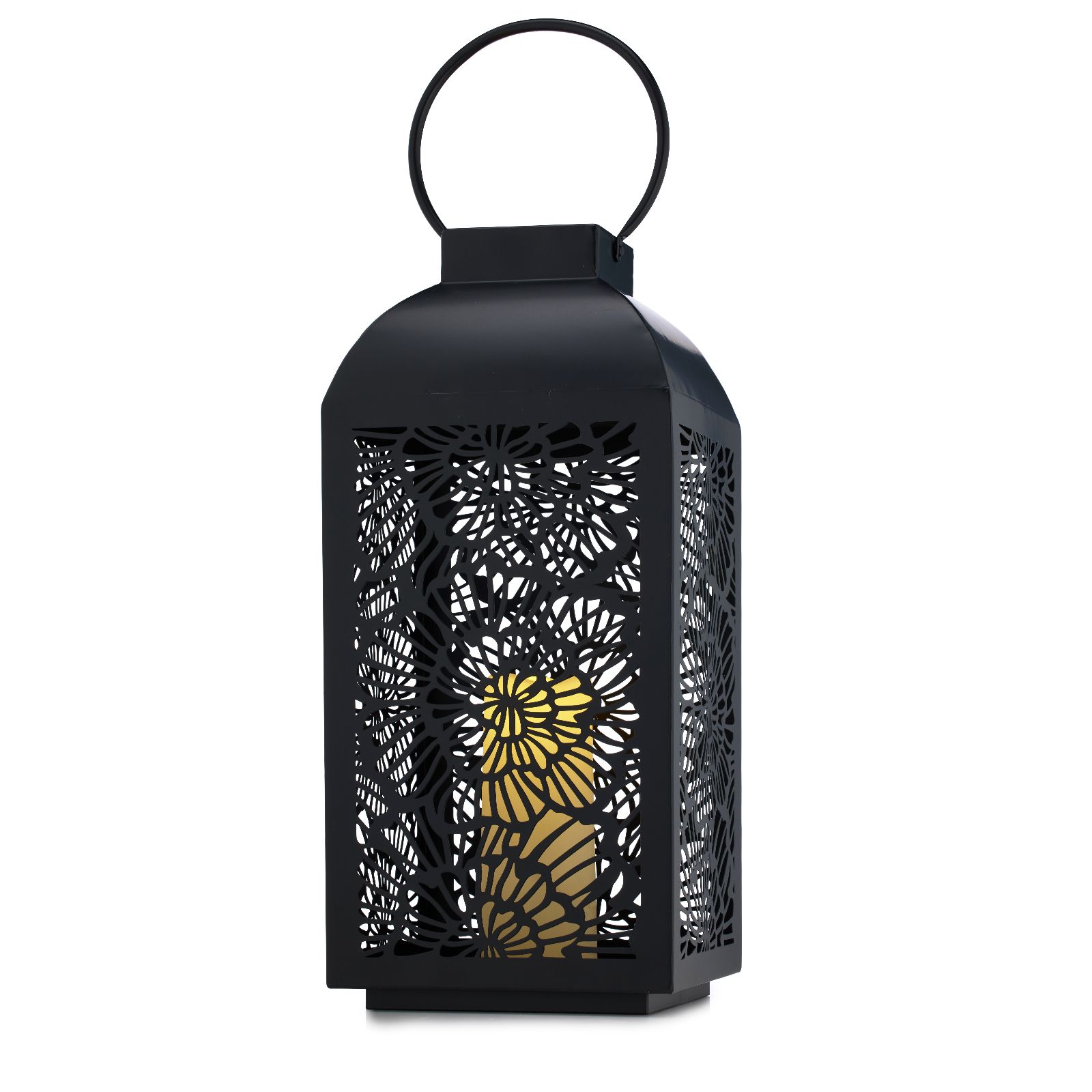 Garden Stories 50cm Large Metal Outdoor Lantern with LED Candle
