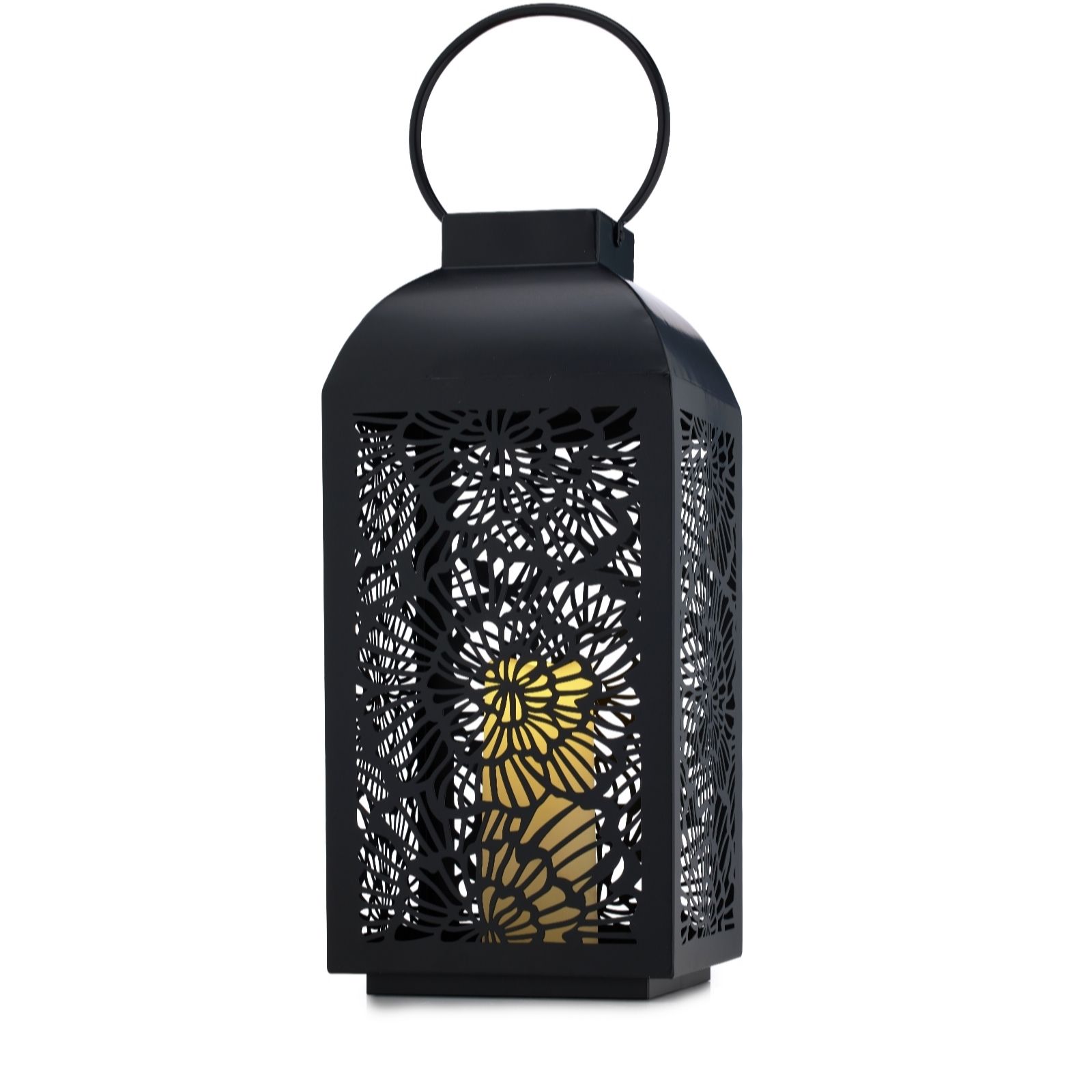 Outlet Garden Stories 50cm Large Metal Outdoor Lantern with LED Candle