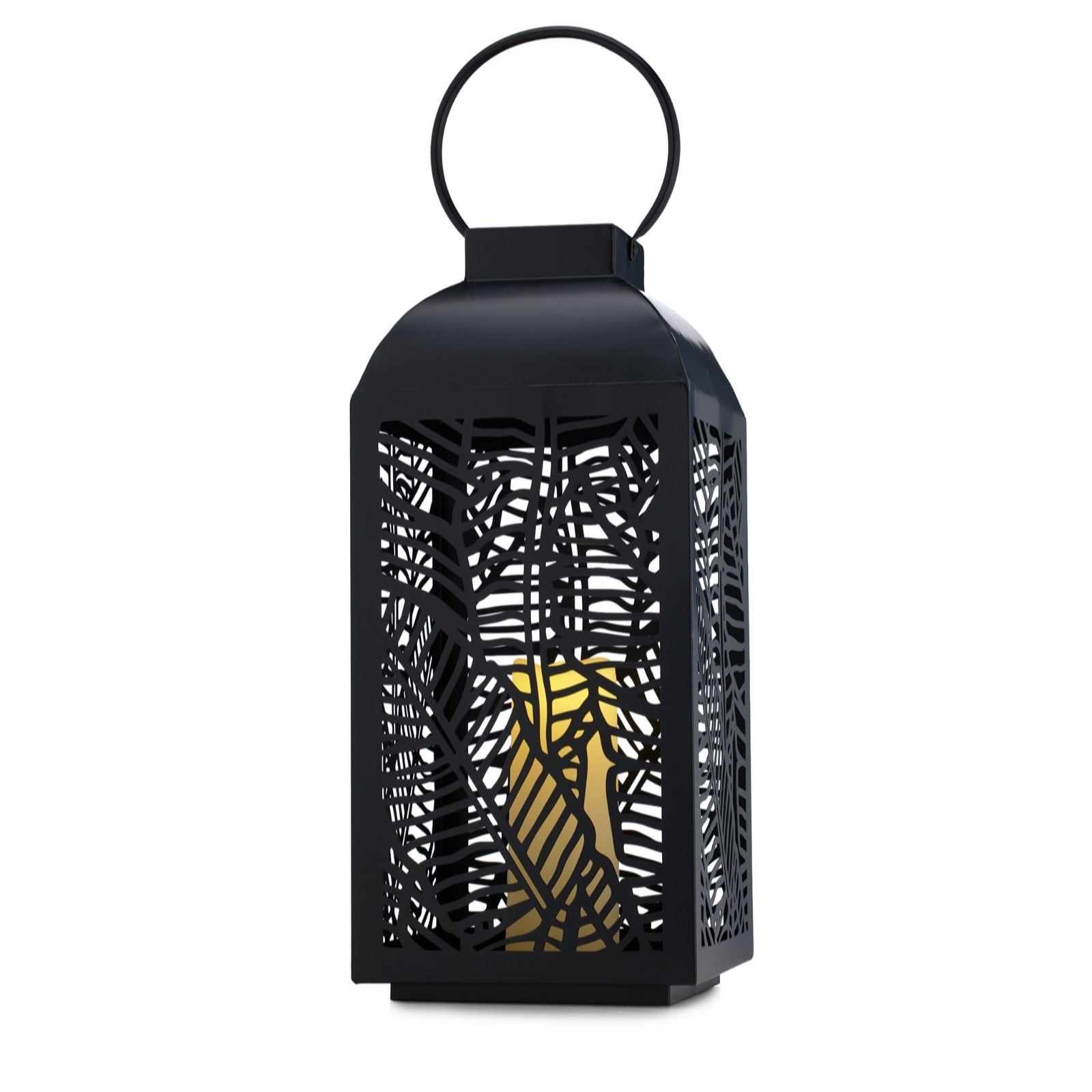 Outlet Garden Stories 50cm Large Metal Outdoor Lantern with LED Candle