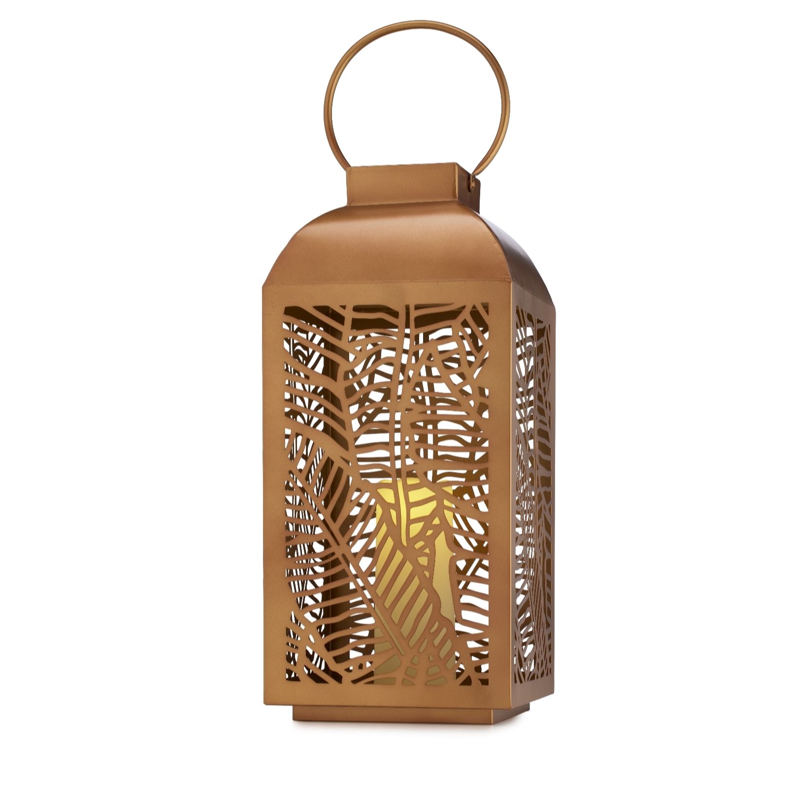 Outlet Garden Stories 50cm Large Metal Outdoor Lantern with LED Candle