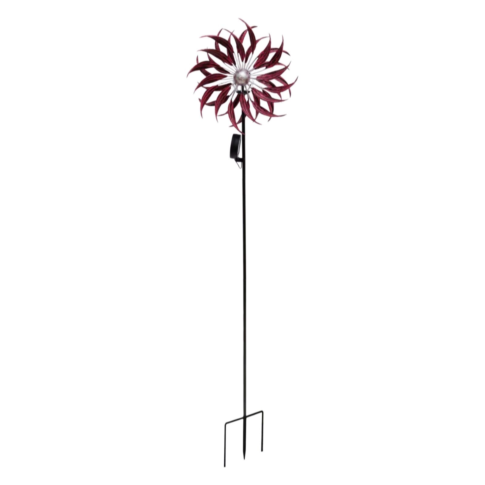 Garden Stories Solar Metal Windmill Spinner Garden Stake Light