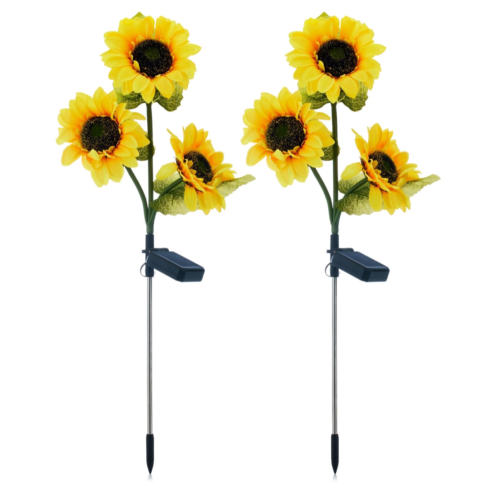 Garden Reflection Set of 2 Faux LED Sunflower Stakes