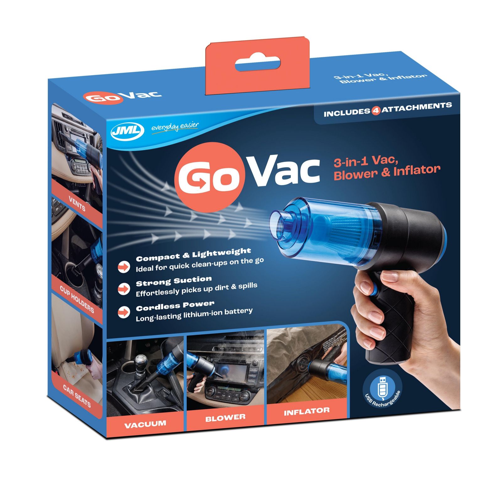 JML Go Vac Handheld Car Vacuum with Additional Filter