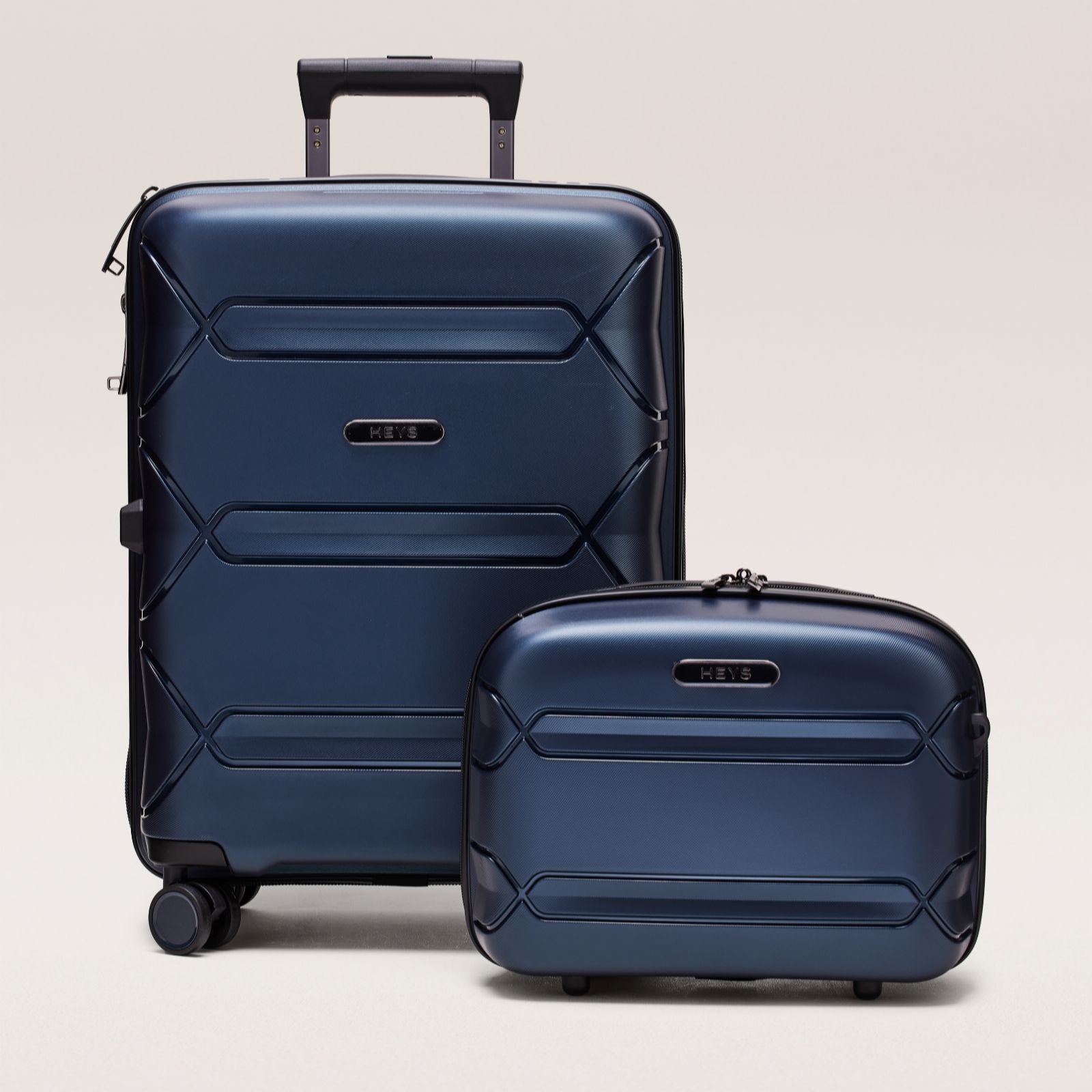 Suitcase with matching vanity case on sale