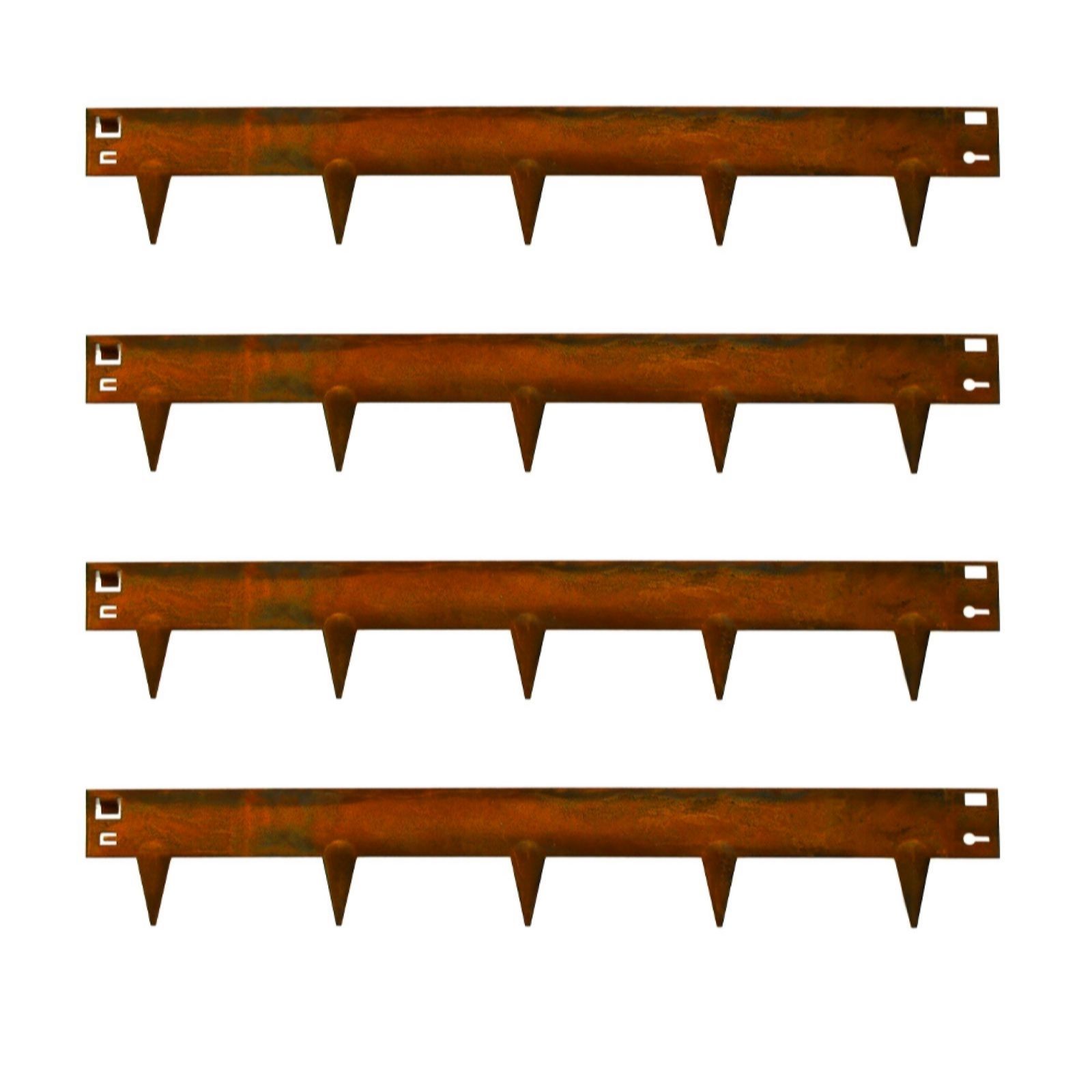 Thompson & Morgan Metal Border Edging Pre-Rust Corten 106 x 16cm Pack of 4