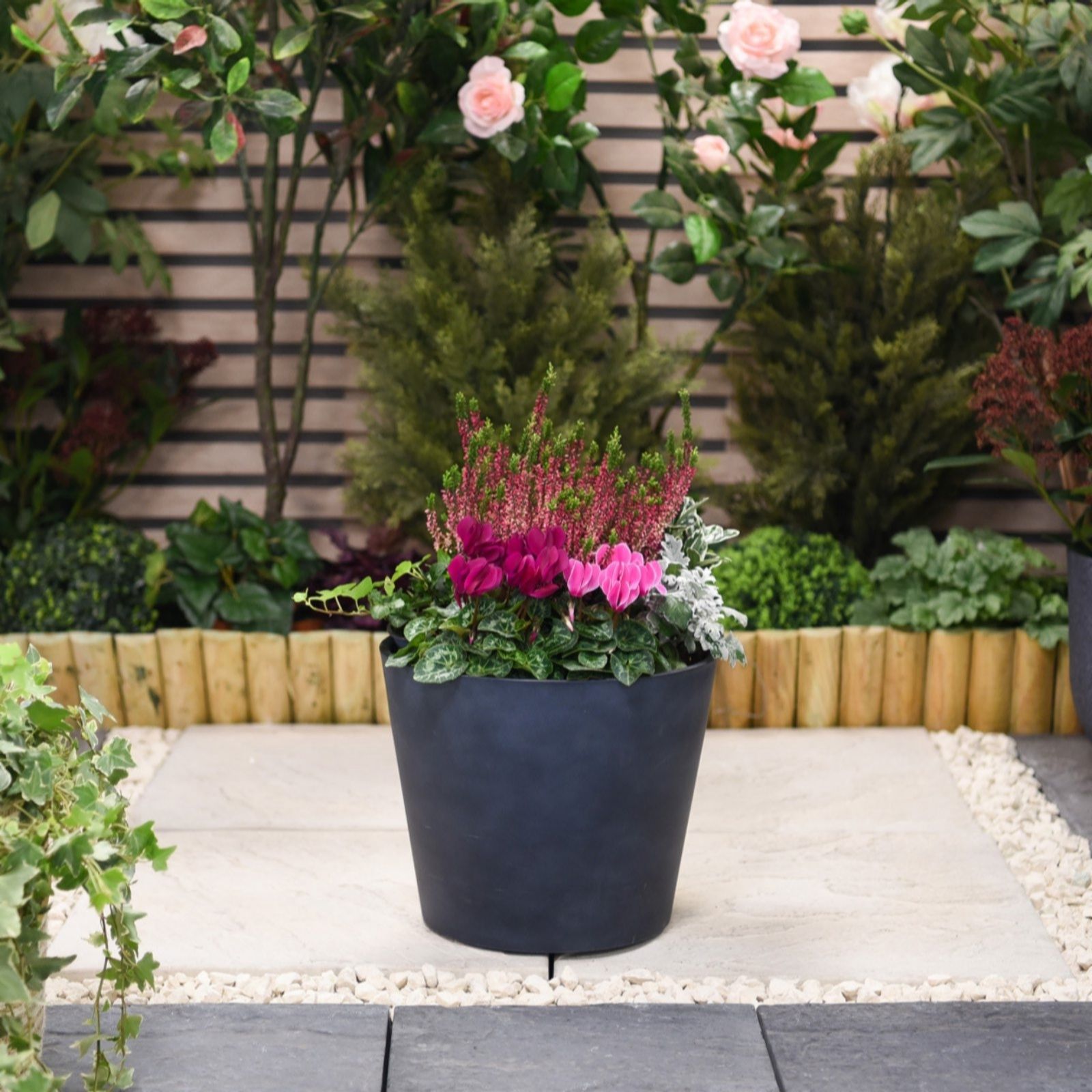 Thompson & Morgan Stone Effect Dark Grey 30.5cm Planter