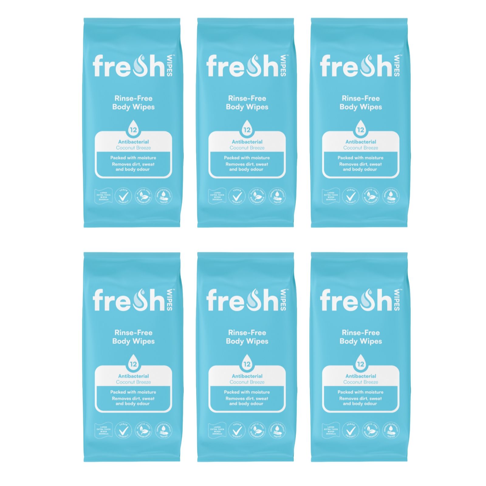FreshWipes Body Wipes Set of 6 Packs