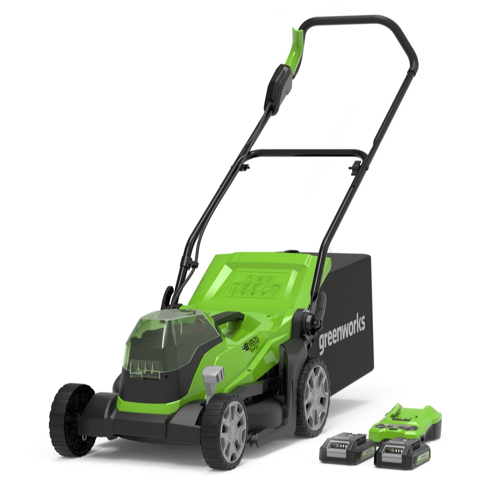 Greenworks 48v 36cm Lawnmower G24X2LM36K2X with Batteries & Charger