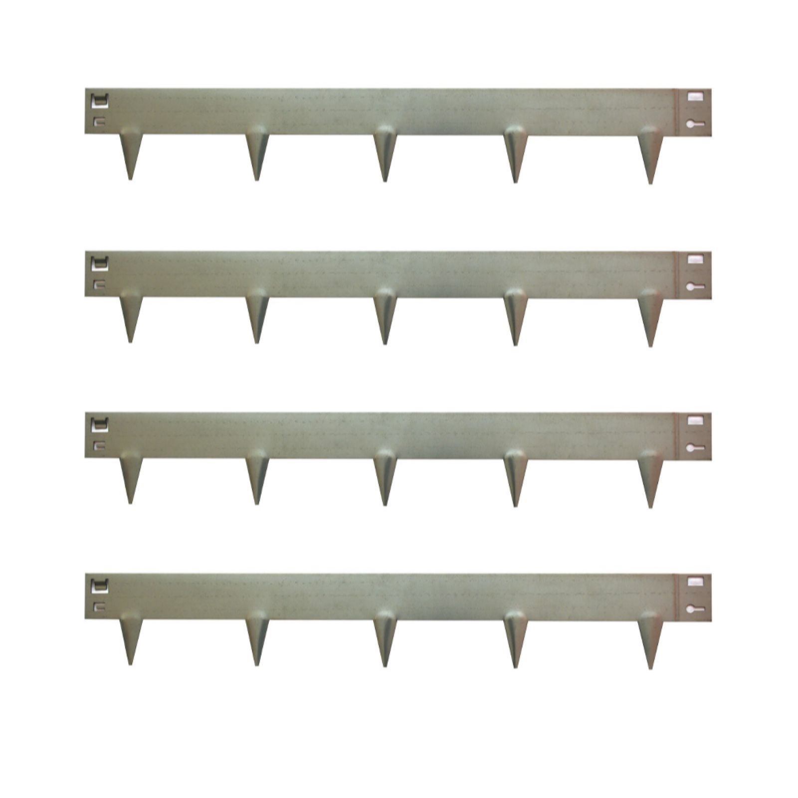 Thompson & Morgan Metal Border Edging Grey Silver 106 x 16cm Pack of 4