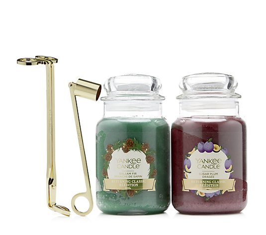 Yankee Candle 2 Returning Christmas Classic Large Jars with Candle Care Kit