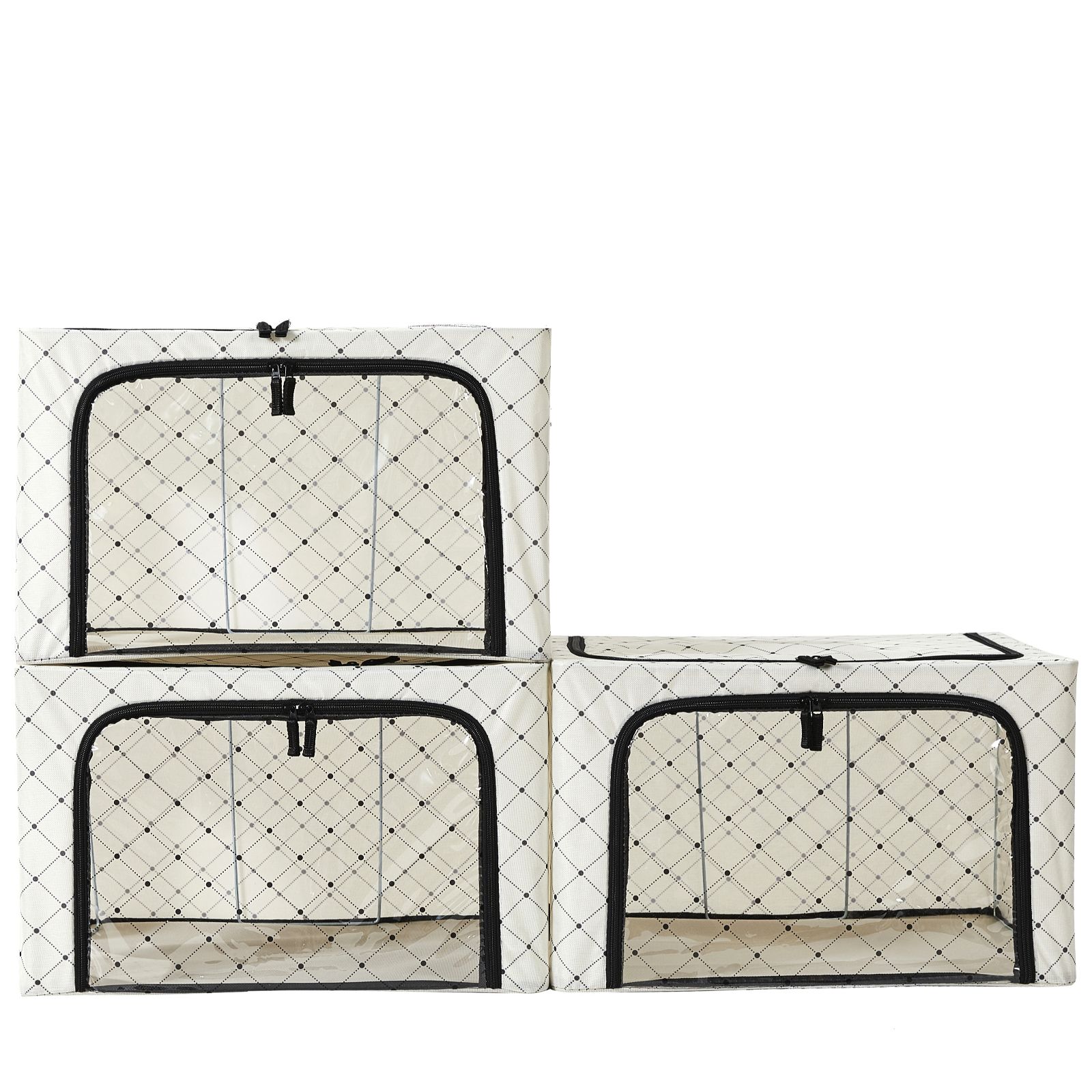 Periea Set of 3 Classic Storage Boxes with Printed Windows