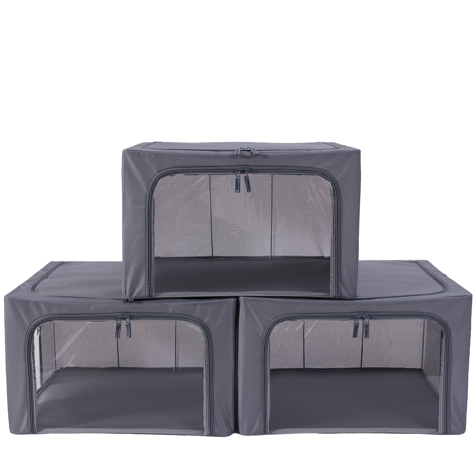 Periea Set of 3 Classic Storage Boxes with Printed Windows