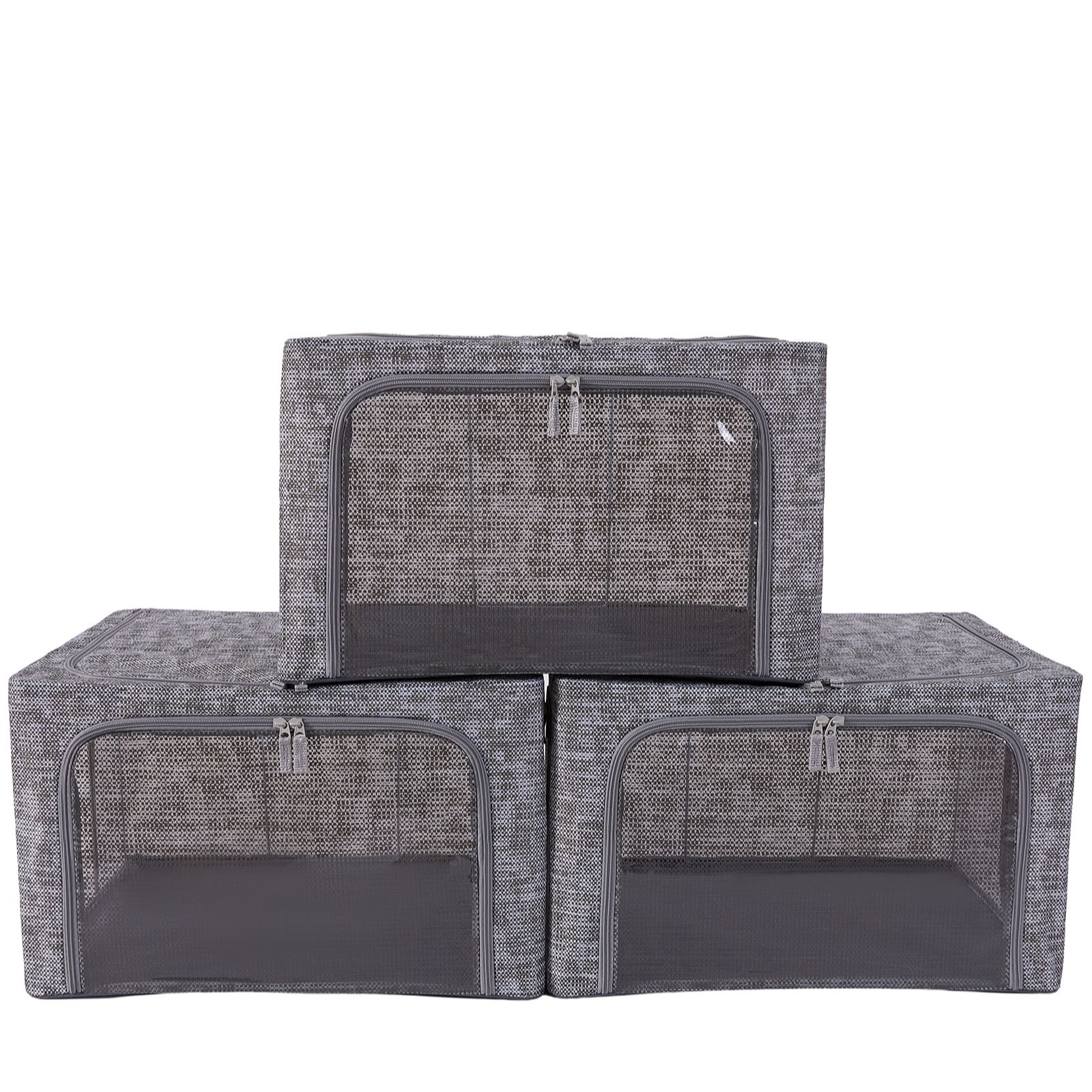 Periea Set of 3 Classic Storage Boxes with Printed Windows