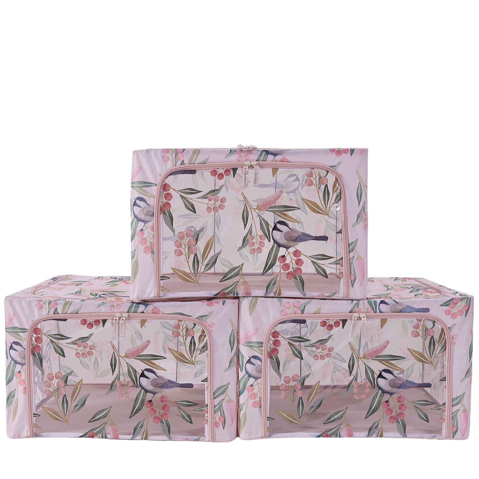Periea Set of 3 Classic Storage Boxes with Printed Windows