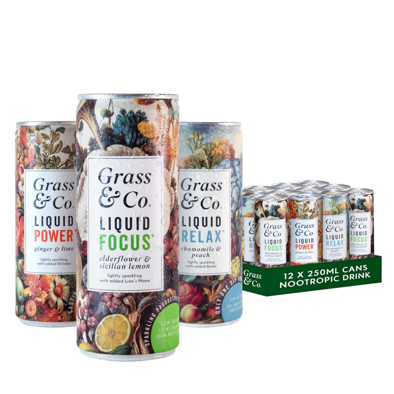 Grass & Co. LIQUID Mixed Flavour Drinks 12 Pack