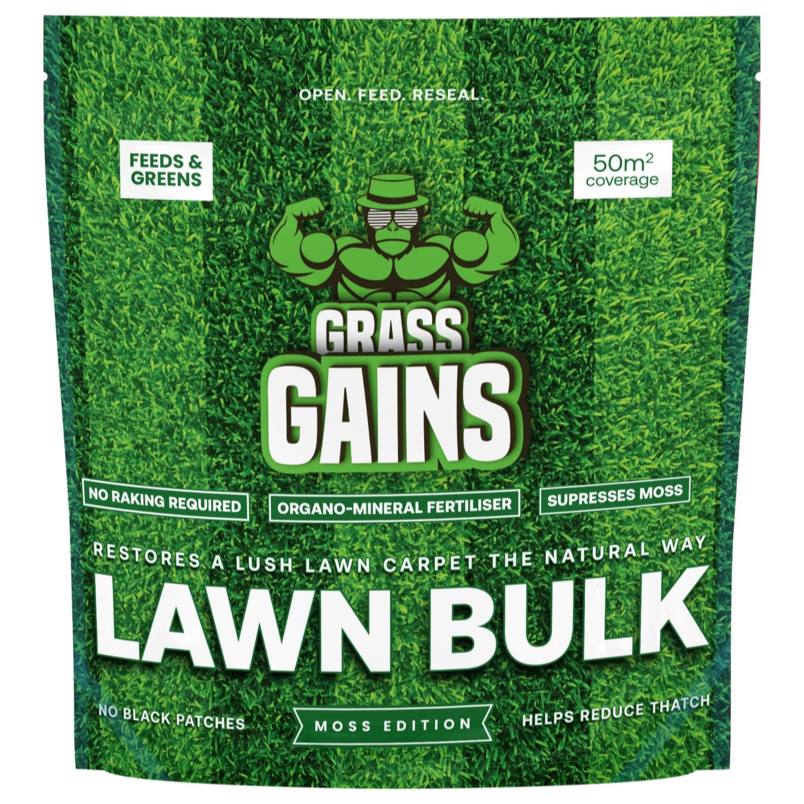 Grass Gains Lawn Bulk- Moss Edition 50m2