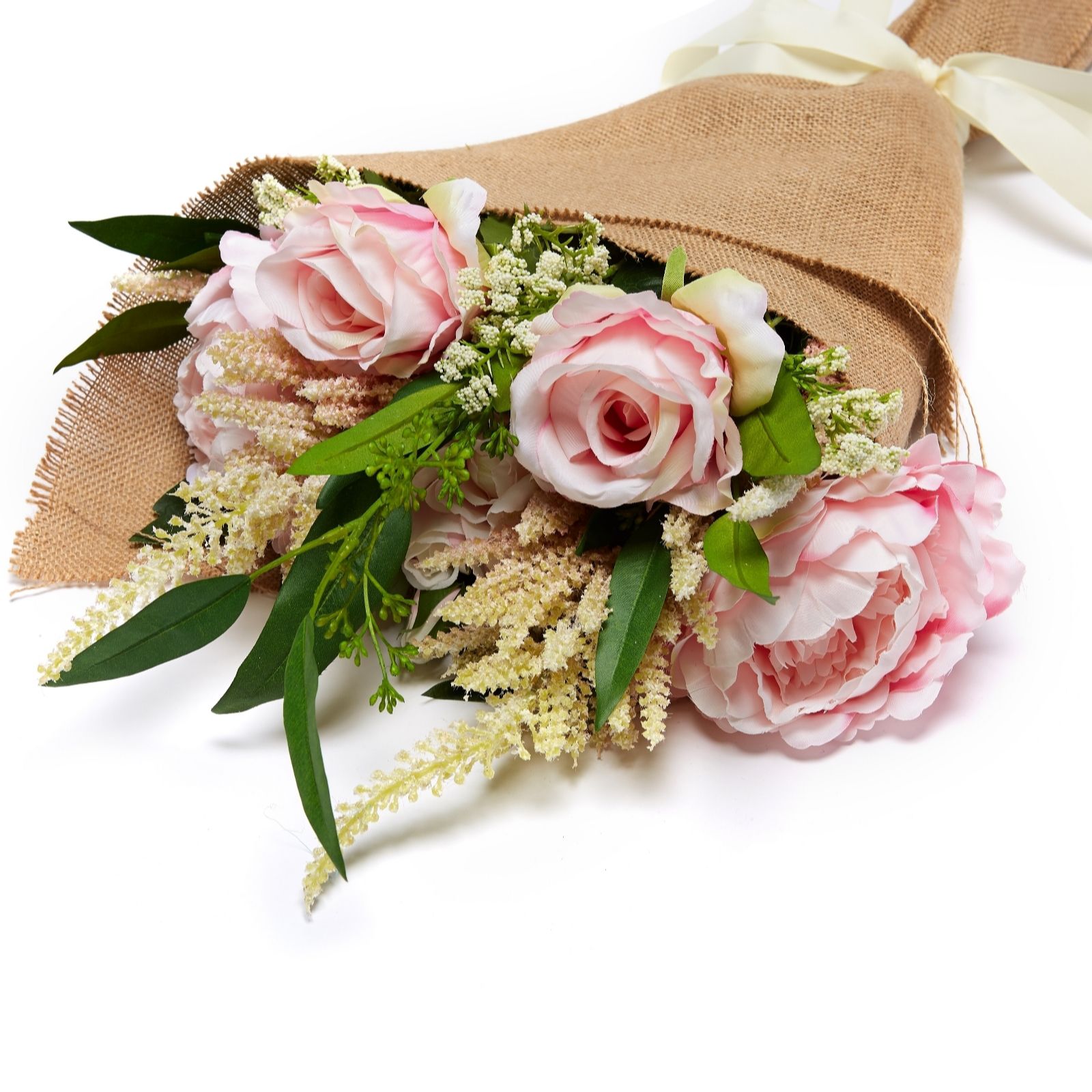 Peony Roses, Peonies & Foliage Bouquet in Presentation Box QVC UK