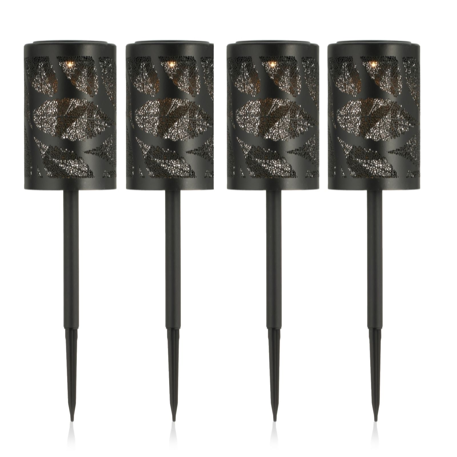 Outlet Garden Reflections 4 x Fretwork Warm White Solar Lights