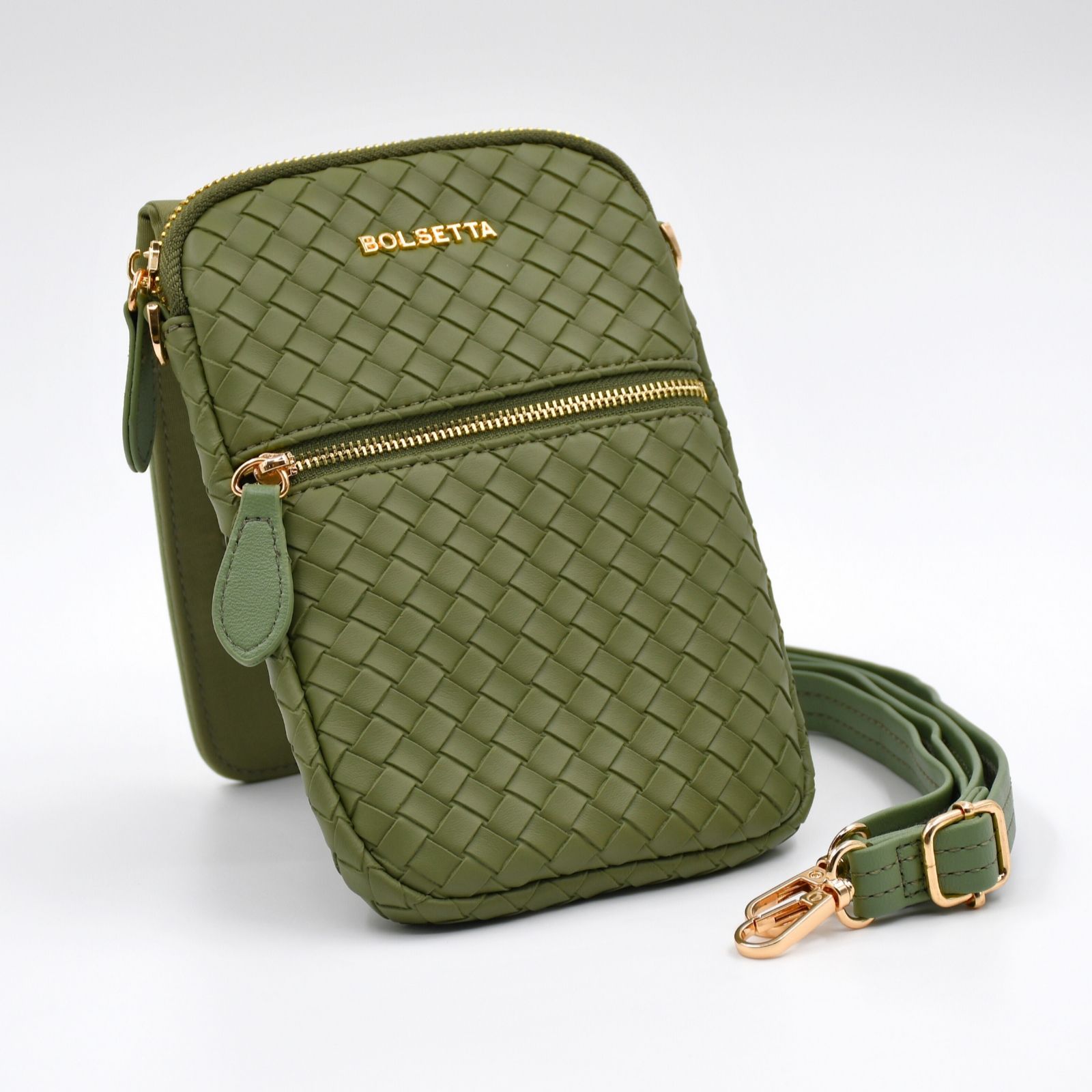 Bolsetta Luxe Basket Weave Magnetic Hip Pouch w/ RFID Technology & Strap