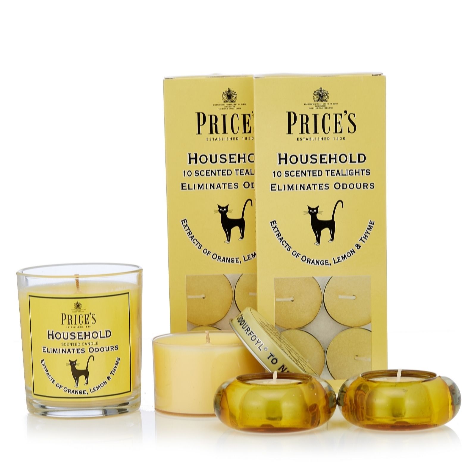Price's Candles Household Set with TeaLight Holders QVC UK