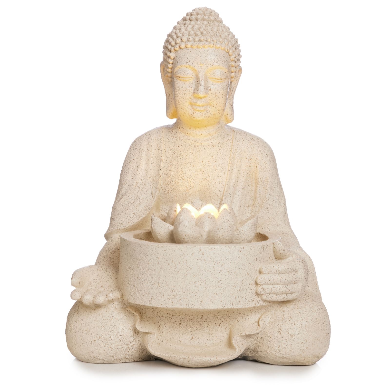Garden Stories Outdoor Illuminated Sitting Buddha Statue 40cm