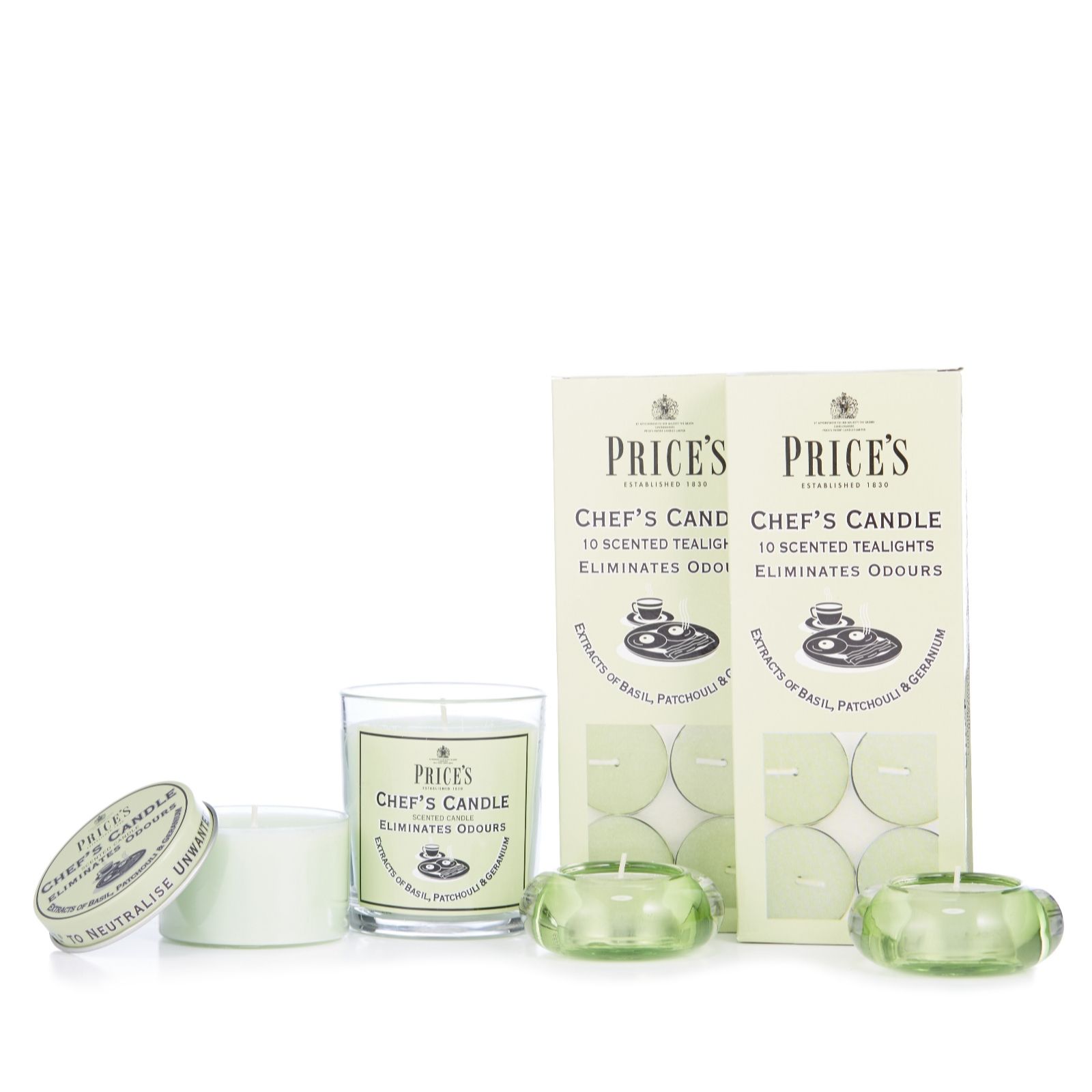 Price's Candles Chef's Set with TeaLight Holders QVC UK