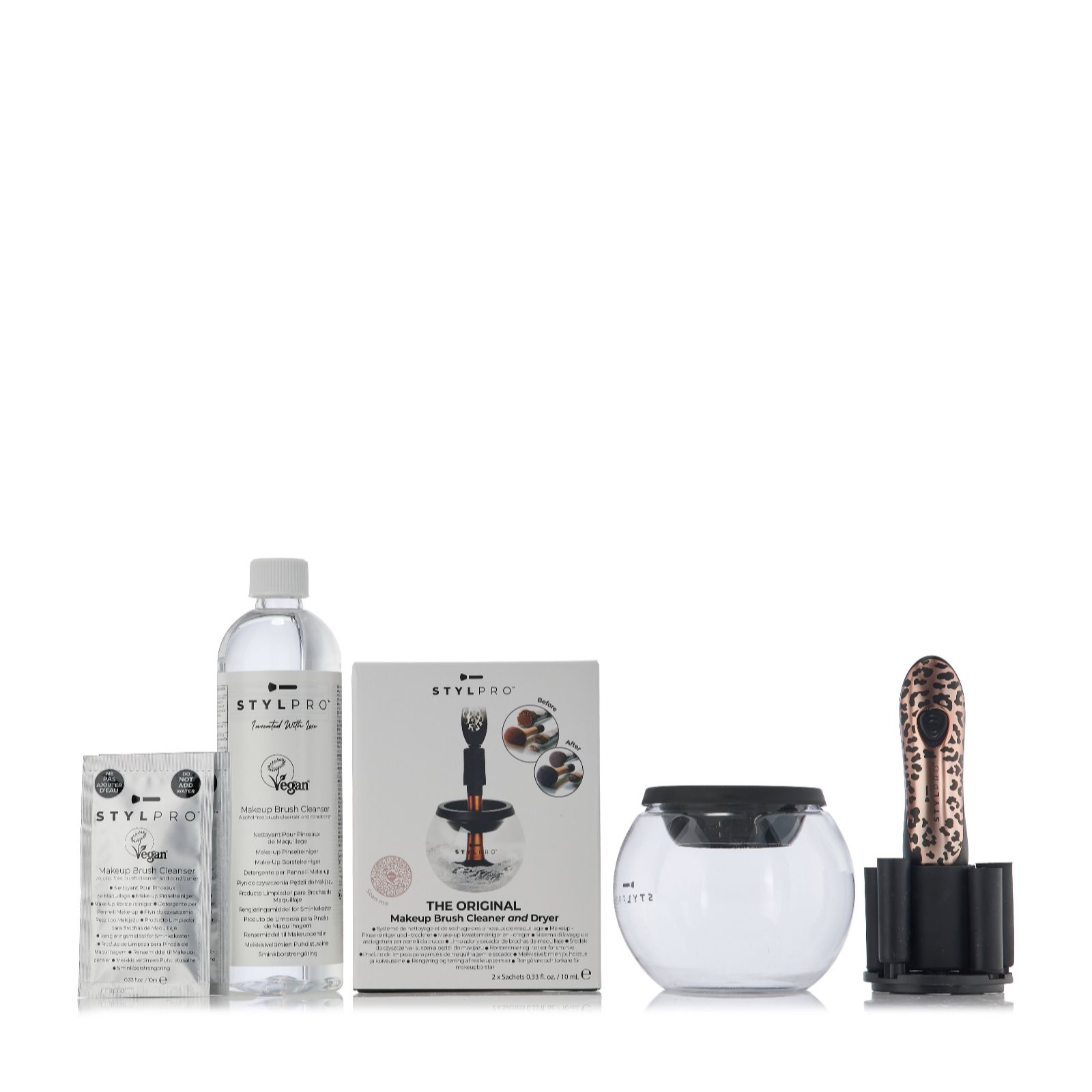STYLPRO Rose Gold Make-Up Brush Cleaner with 500ml Cleanser
