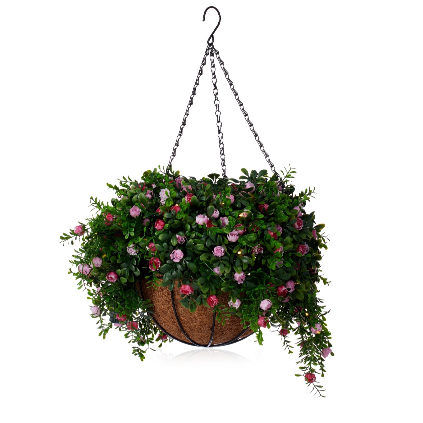 Outlet Garden Stories In Bloom Pre-Lit Faux Floral Hanging Basket