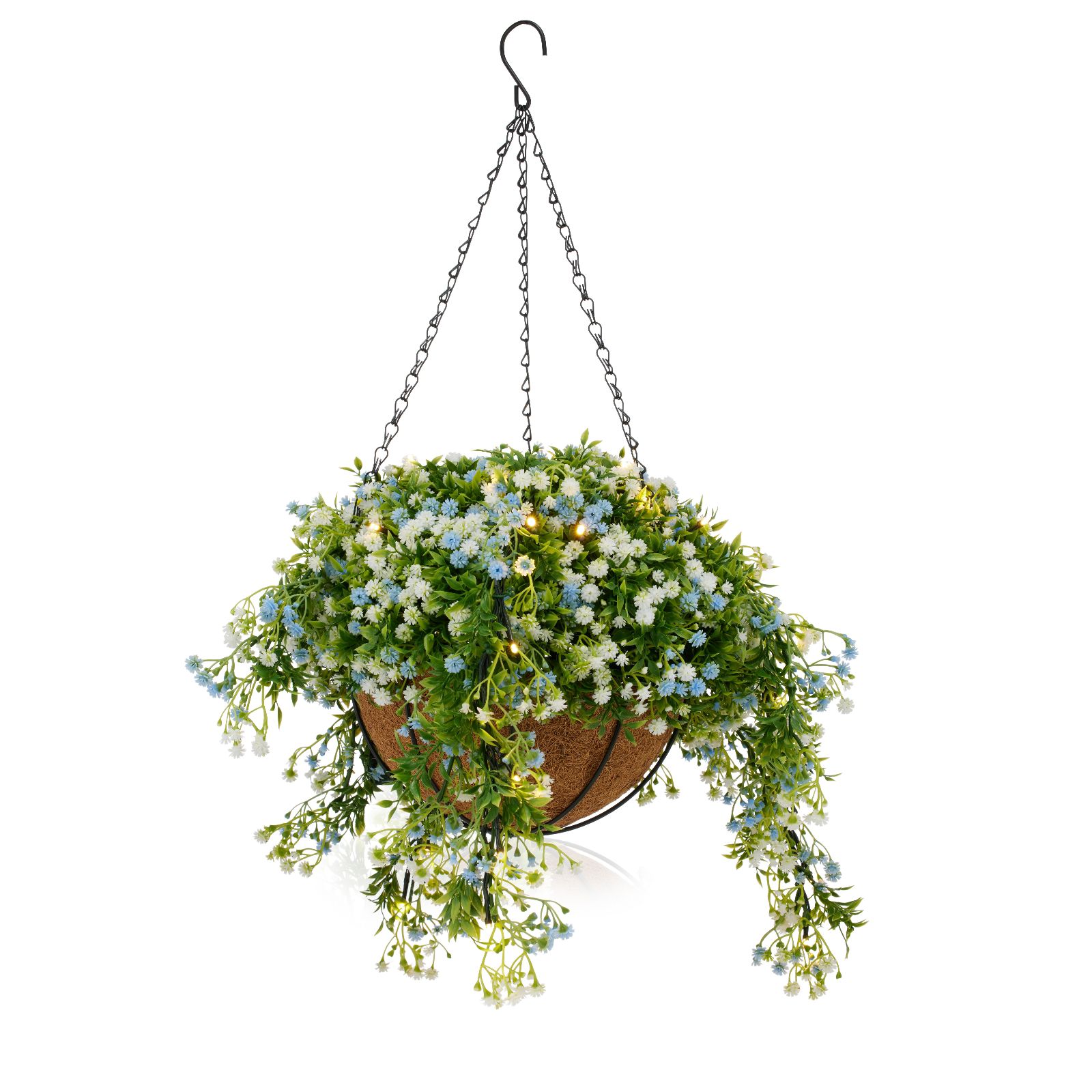 Outlet Garden Stories In Bloom Pre-Lit Faux Floral Hanging Basket