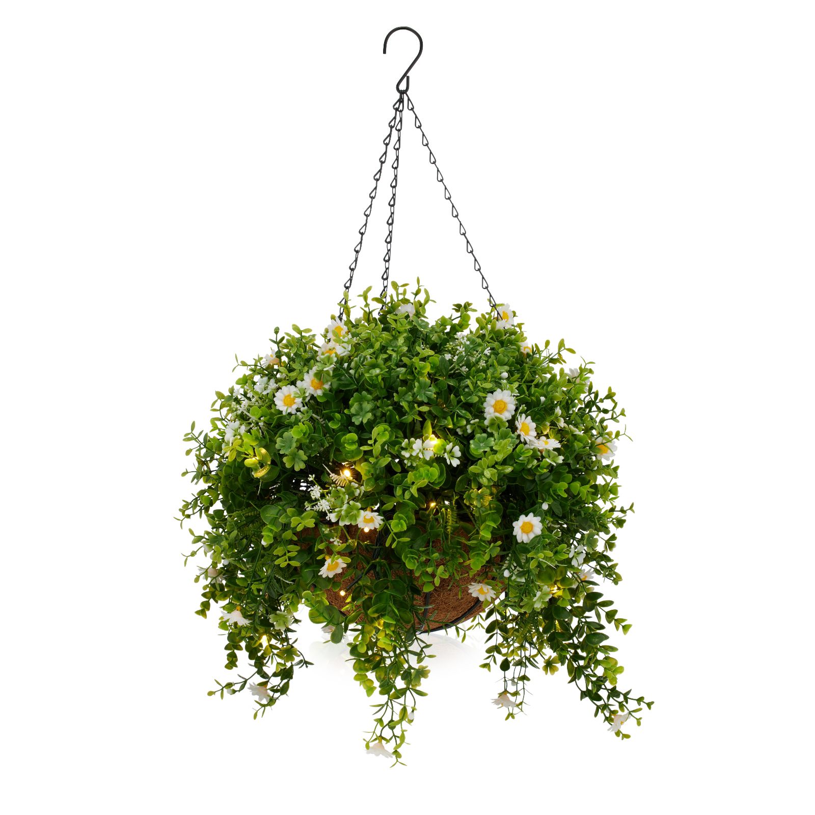Outlet Garden Stories In Bloom Pre-Lit Faux Floral Hanging Basket