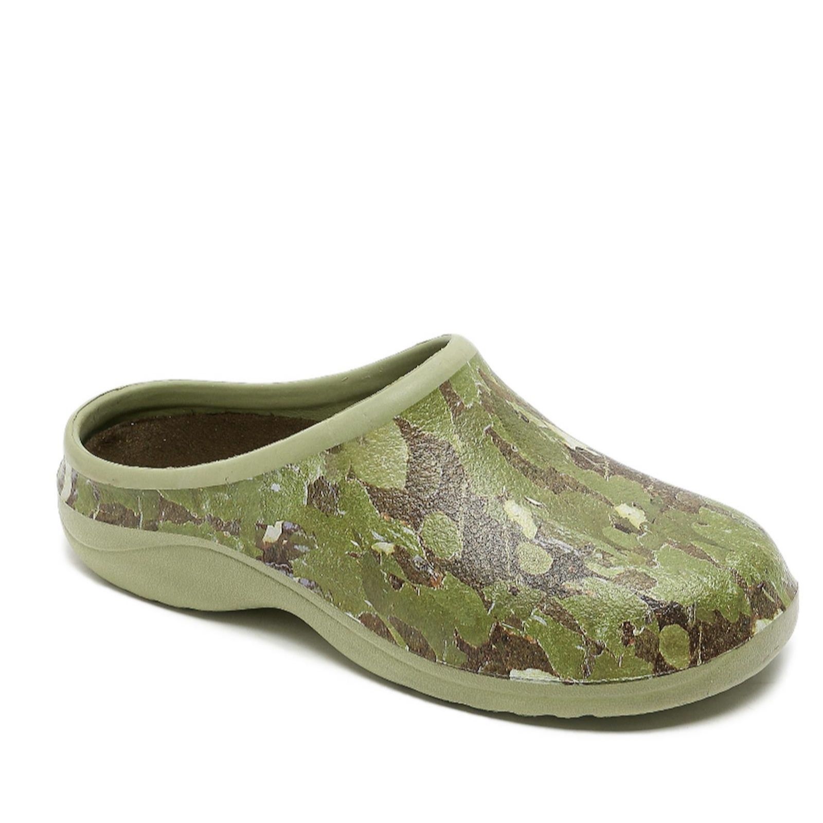 Backdoorshoes Green Camo Women's Clogs