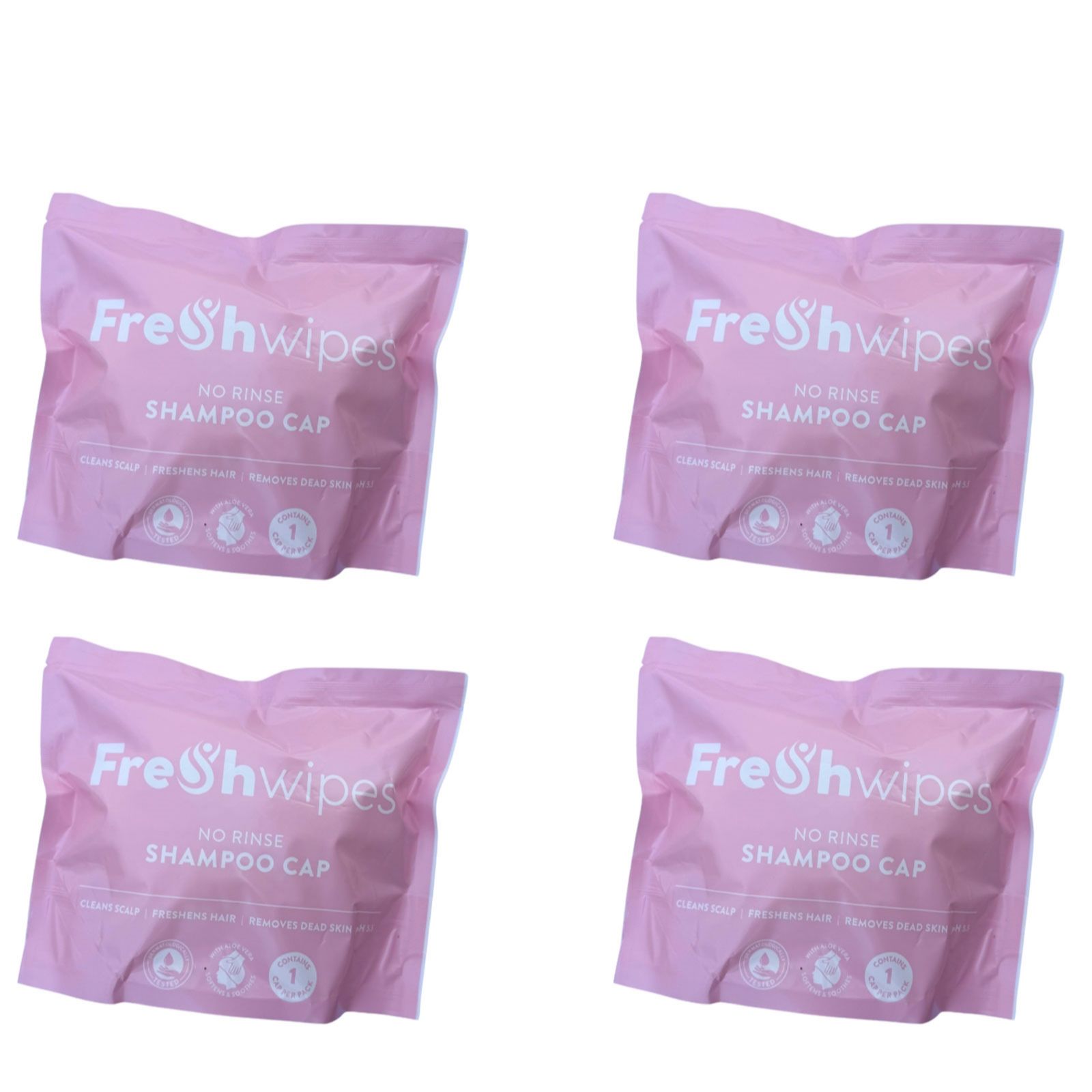 FreshWipes Shampoo Caps Set of 4