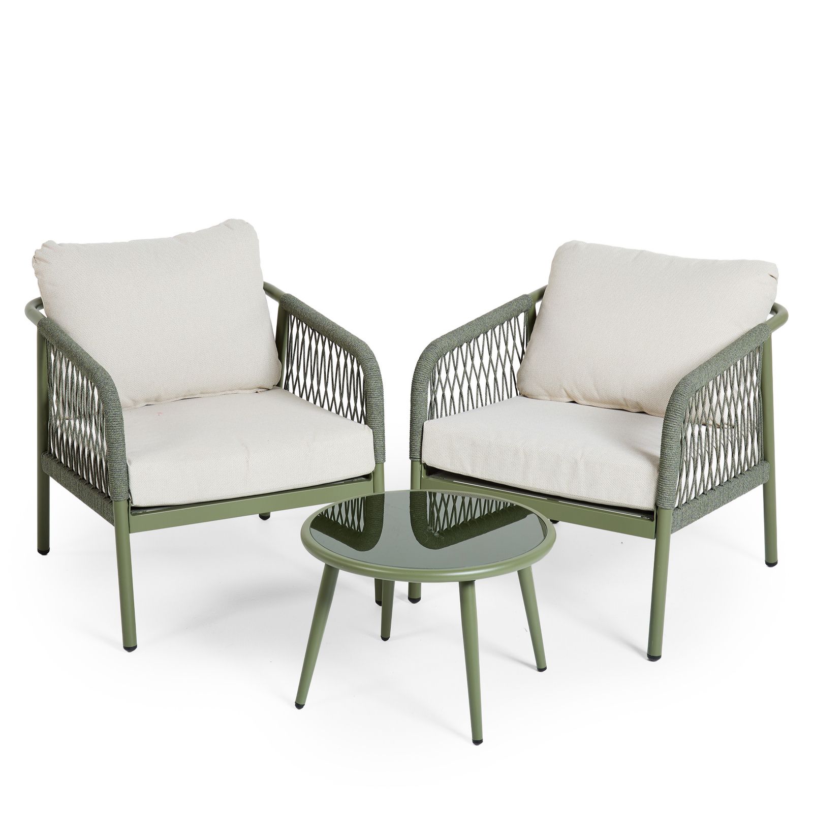 abode 2 Chairs & Table Rope Bistro Set