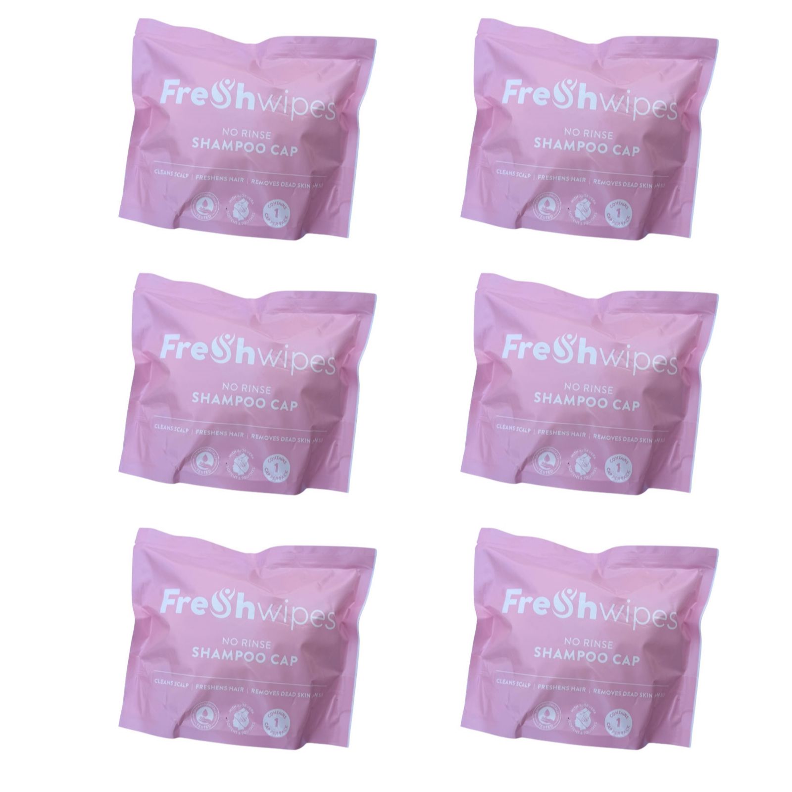 FreshWipes Shampoo Caps Set of 6