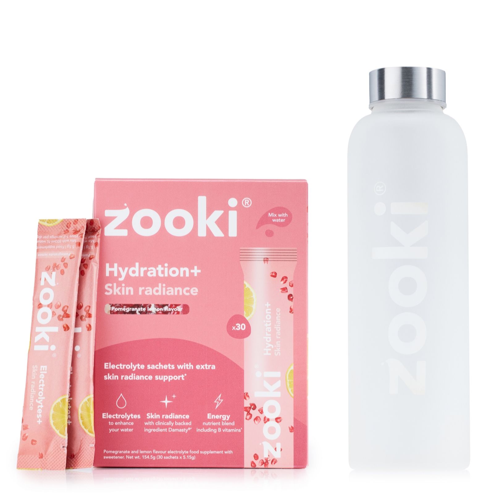 Zooki Hydration+ 1 Month Supply with Water Bottle