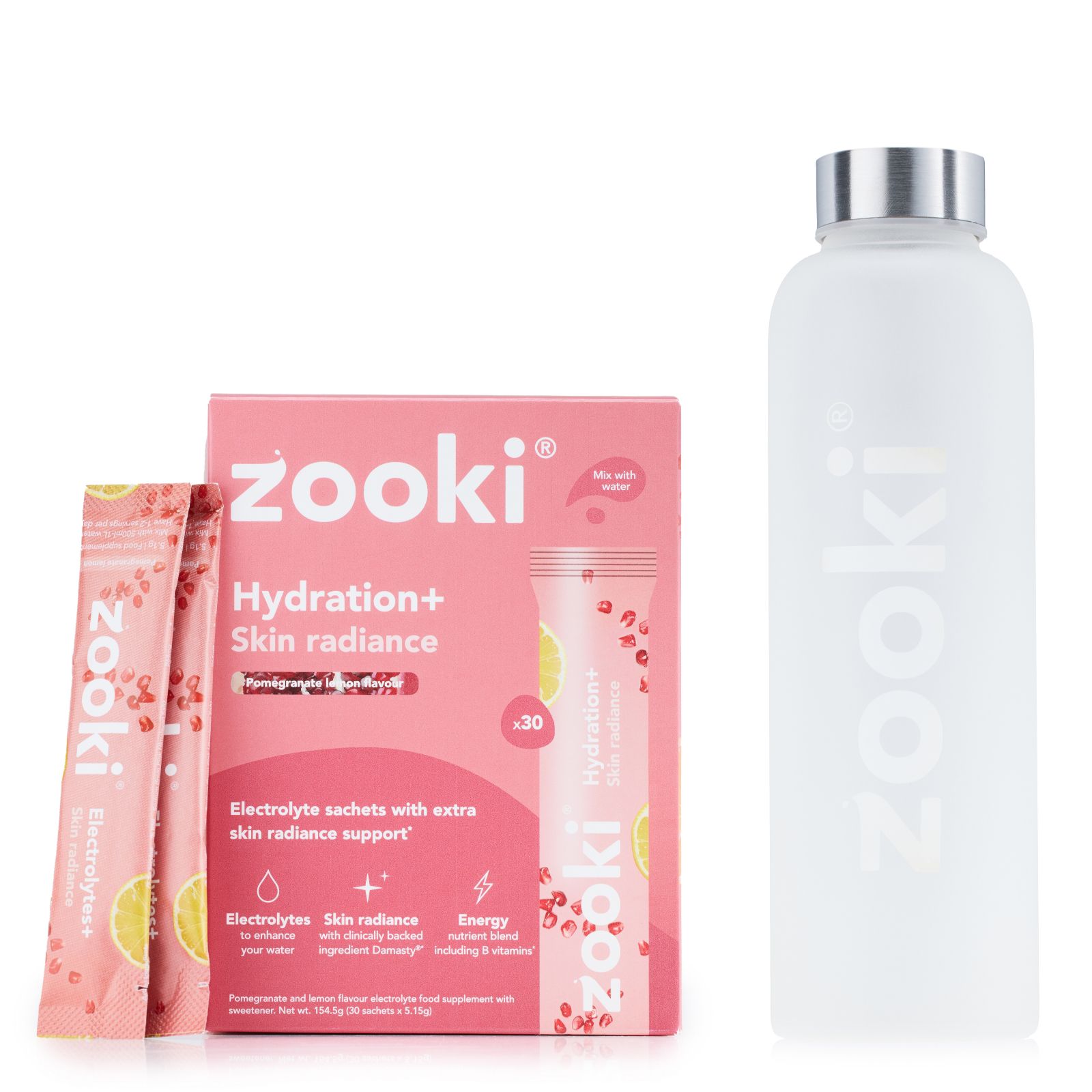 Zooki Hydration+ 1 Month Supply with Water Bottle
