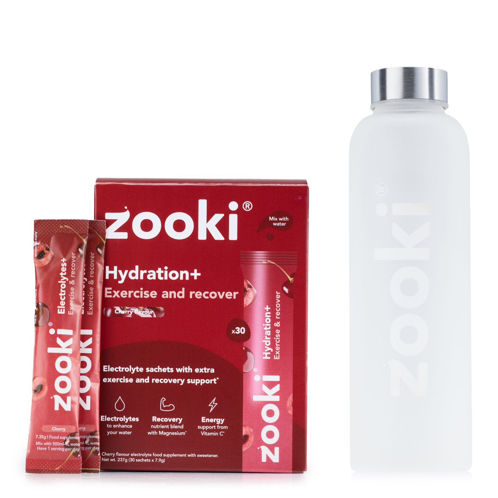 Zooki Hydration+ 1 Month Supply with Water Bottle