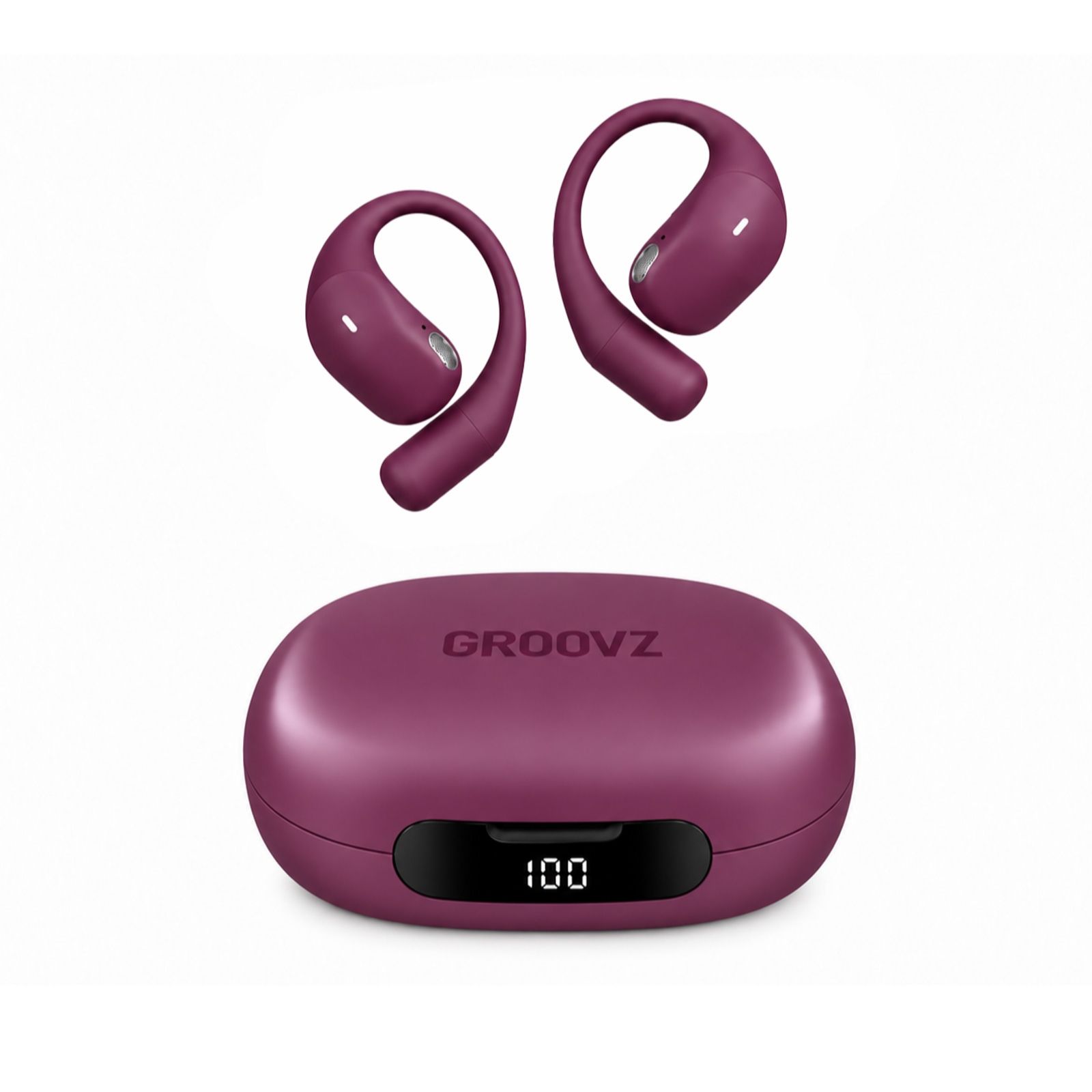 Groovz Ultra Open Ear True Wireless Headphones w/Magnetic Charging Case