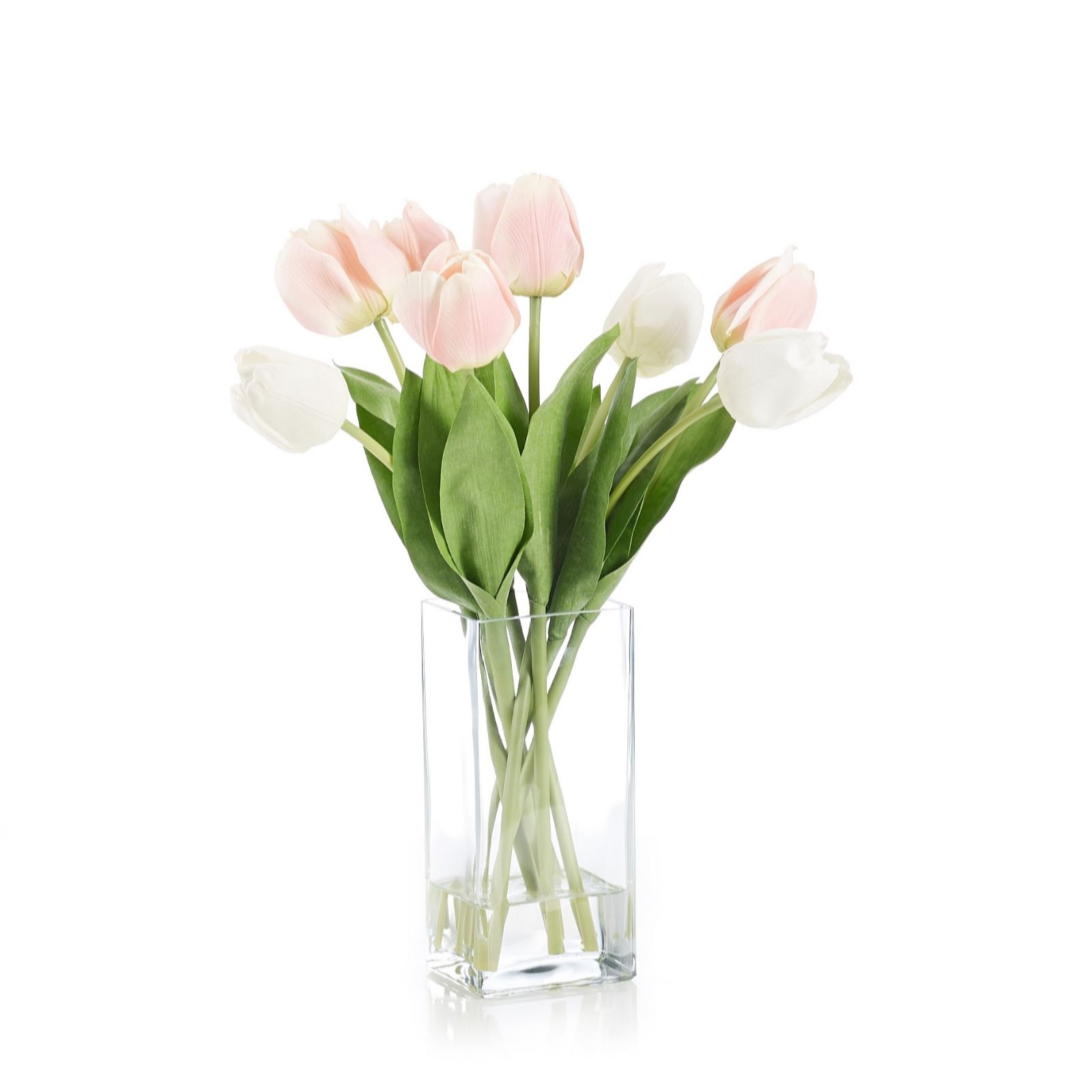 Peony Tulips in a Medium Manhattan Vase QVC UK