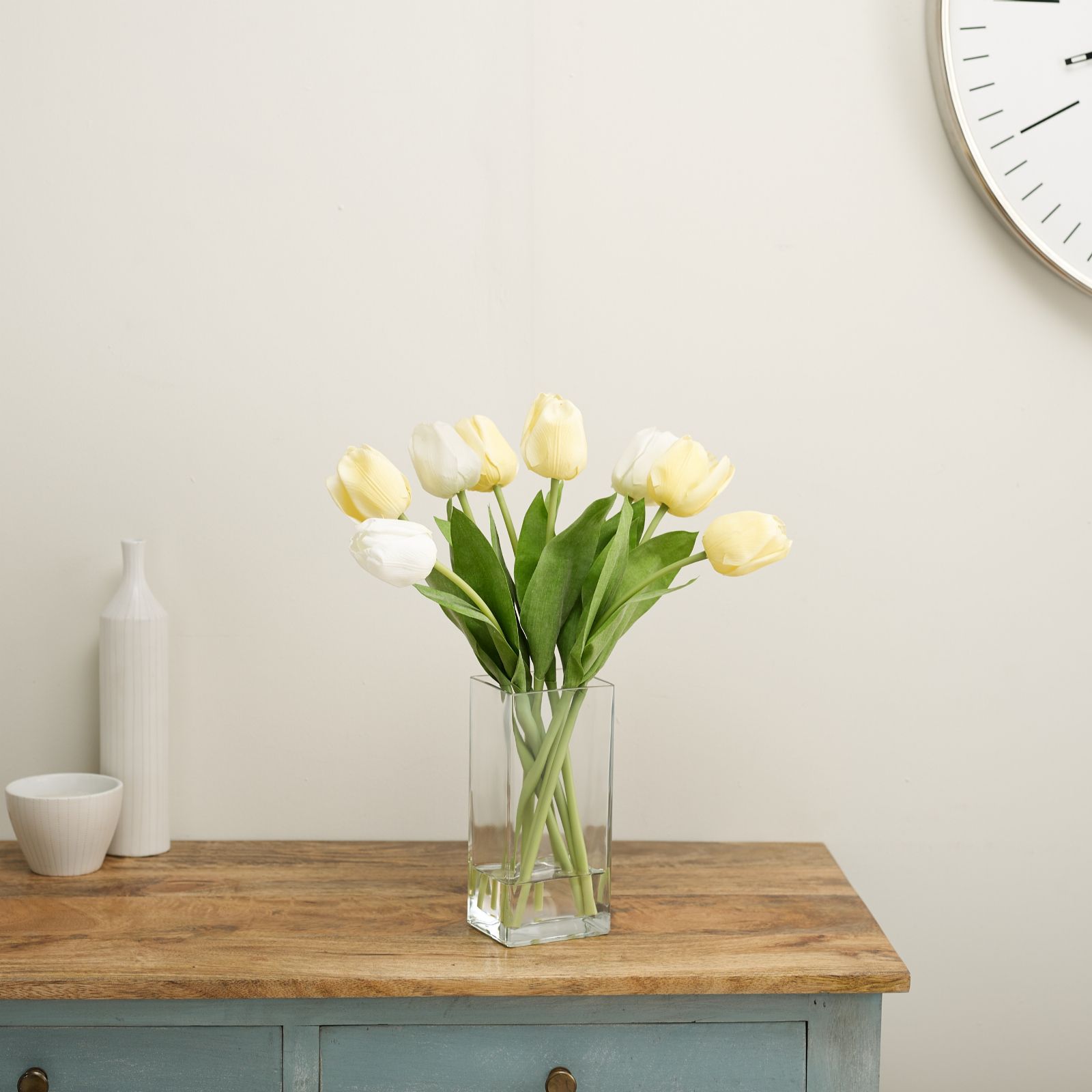 Peony Tulips in a Medium Manhattan Vase QVC UK