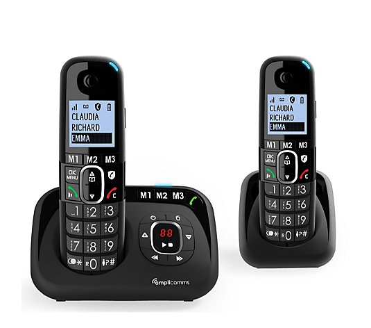 Amplicomms BigTel 1582 Cordless Big Button Duo Phones With Answer Machine