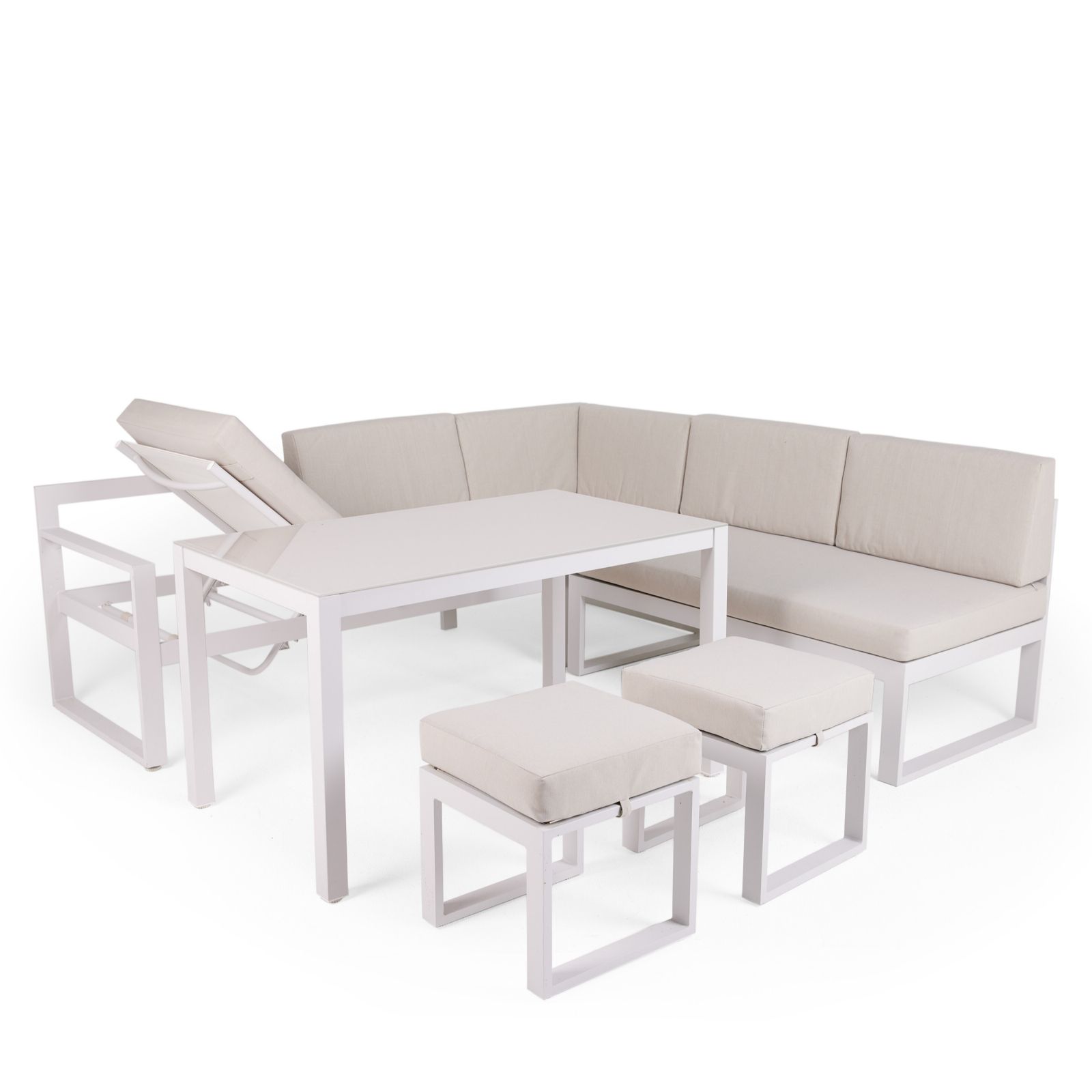 Garden Stories 8 Seater Chair & Table  Dining set with Lounging Function