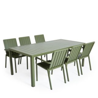 abode 7 Piece Aluminium 6 Seater Indoor/Outdoor Dining Set