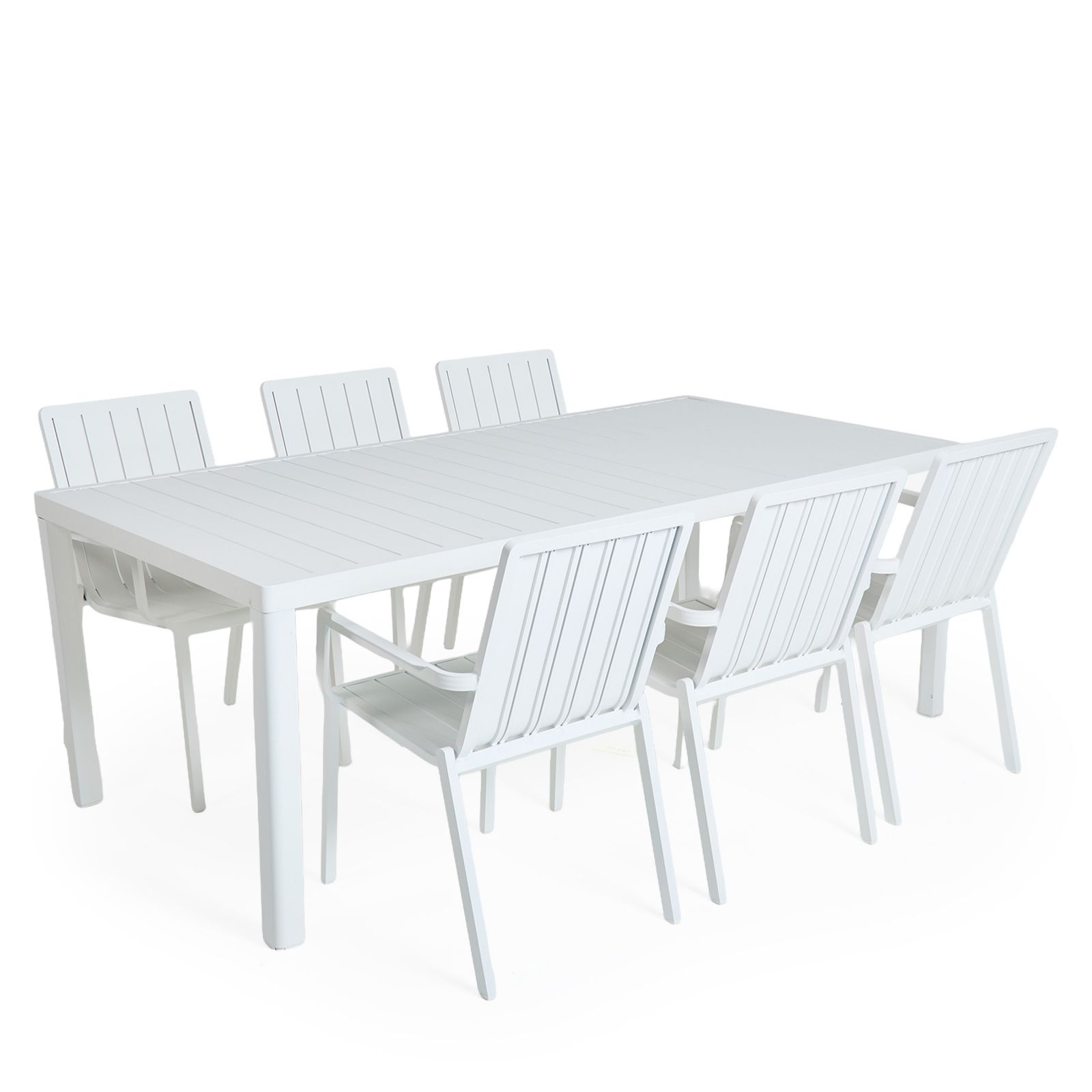 abode Aluminium 6 Seater Dining Table & 6 Chairs