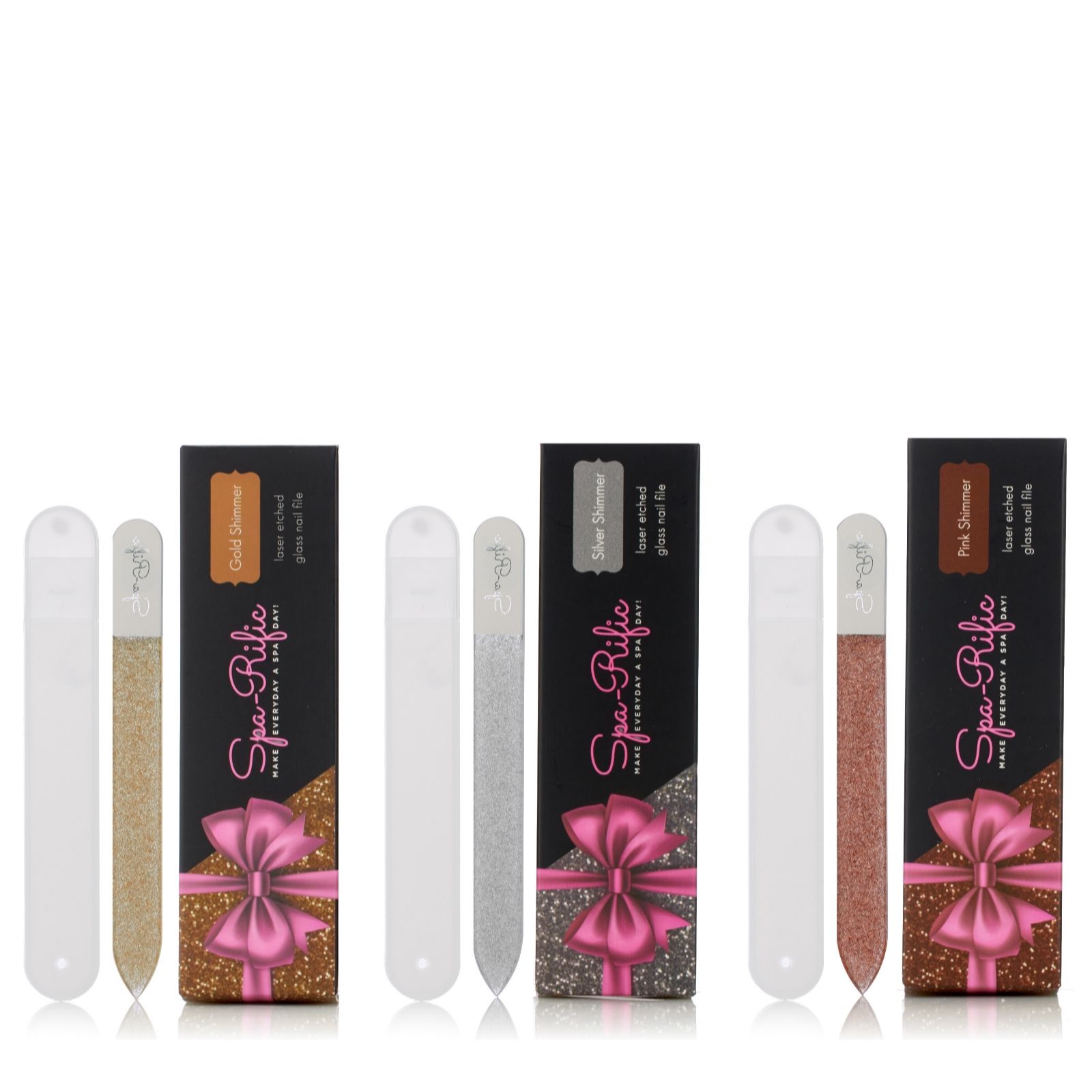 Spa-Rific Nano Etched Hardened Glass 3 Piece Manicure Gift Set