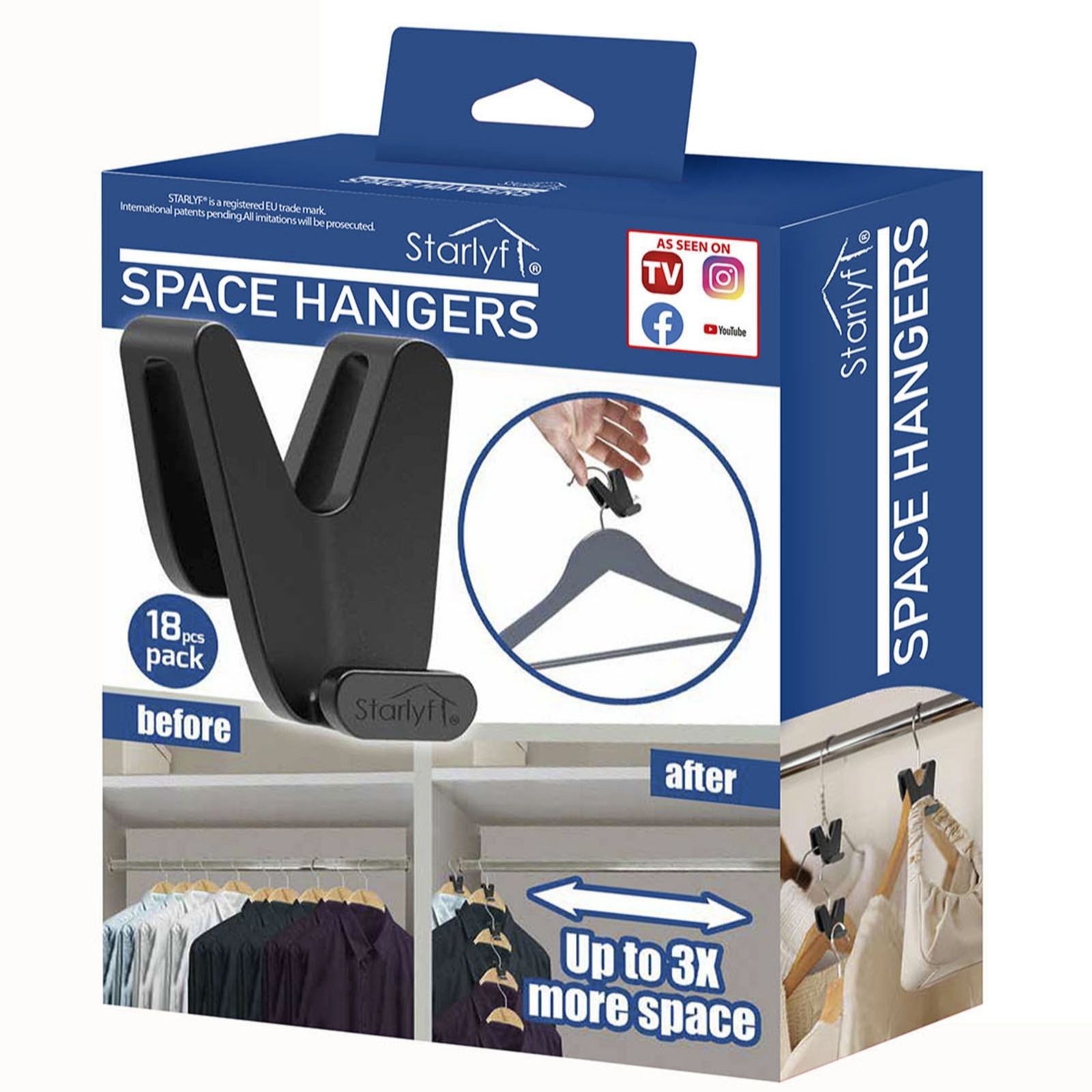 JML Starlyf Space Hangers Set of 36